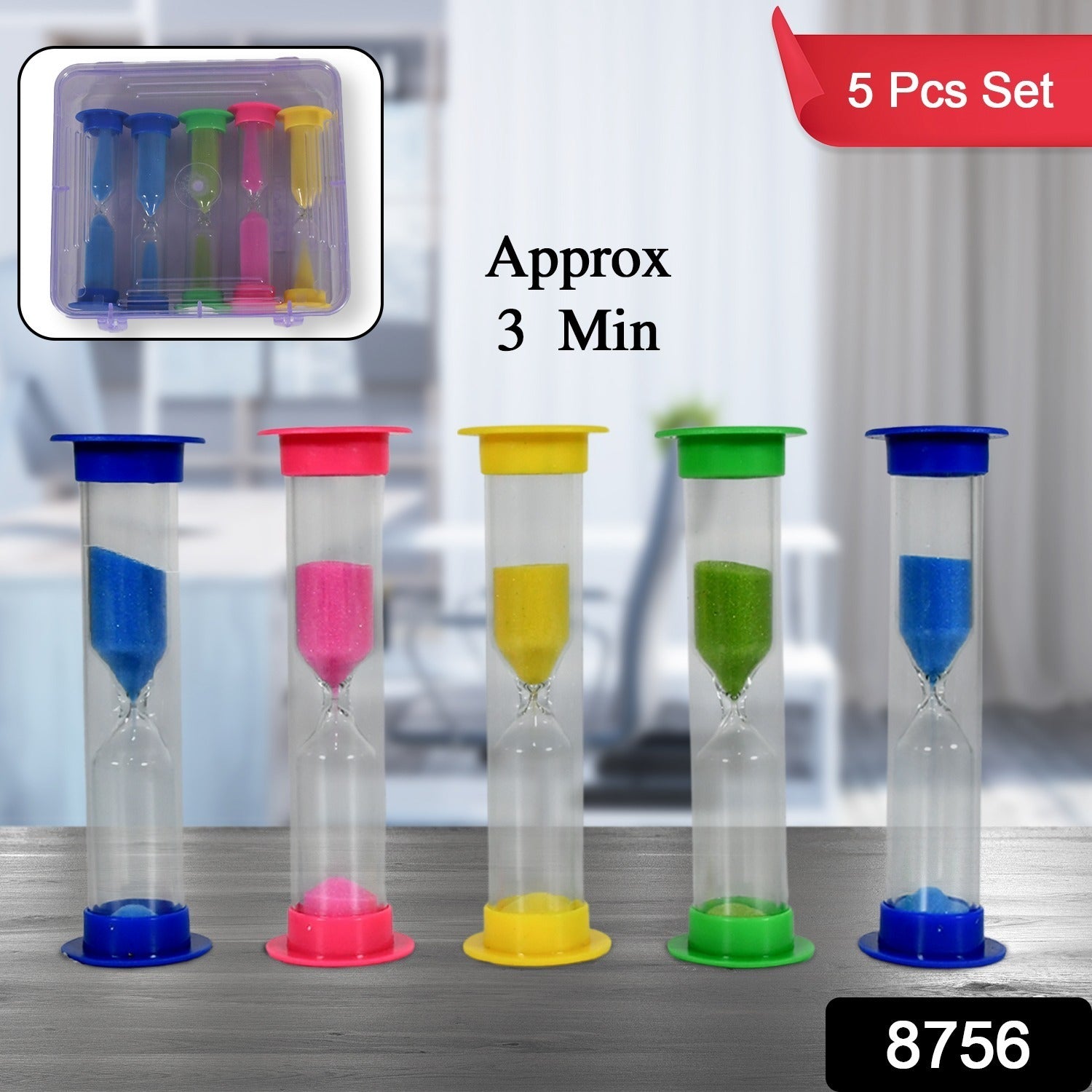 Sand Timer – 3-Minute Plastic Hourglass Set | Inventive Play Secondary image