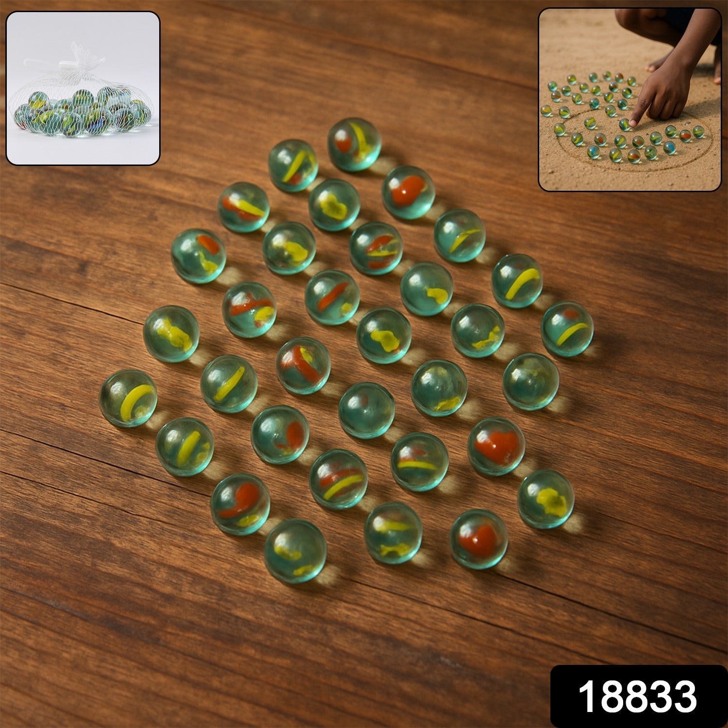 Classic Glass Marbles for Kids – Set of Approx 35 Vibrant Kanchas Secondary image