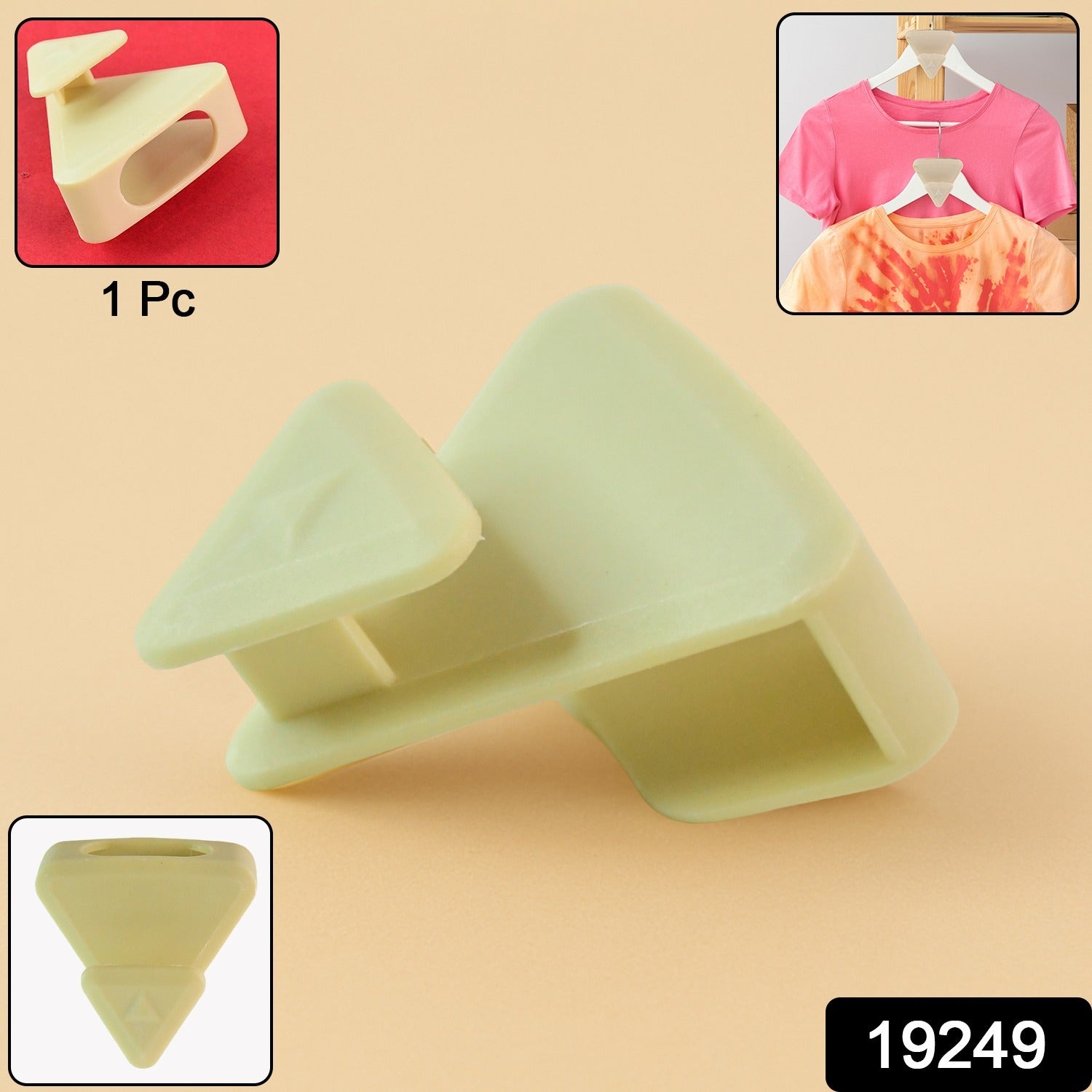 Plastic Triangle Hanger Connector Hook – Space-Saving Wardrobe Organizer Secondary image