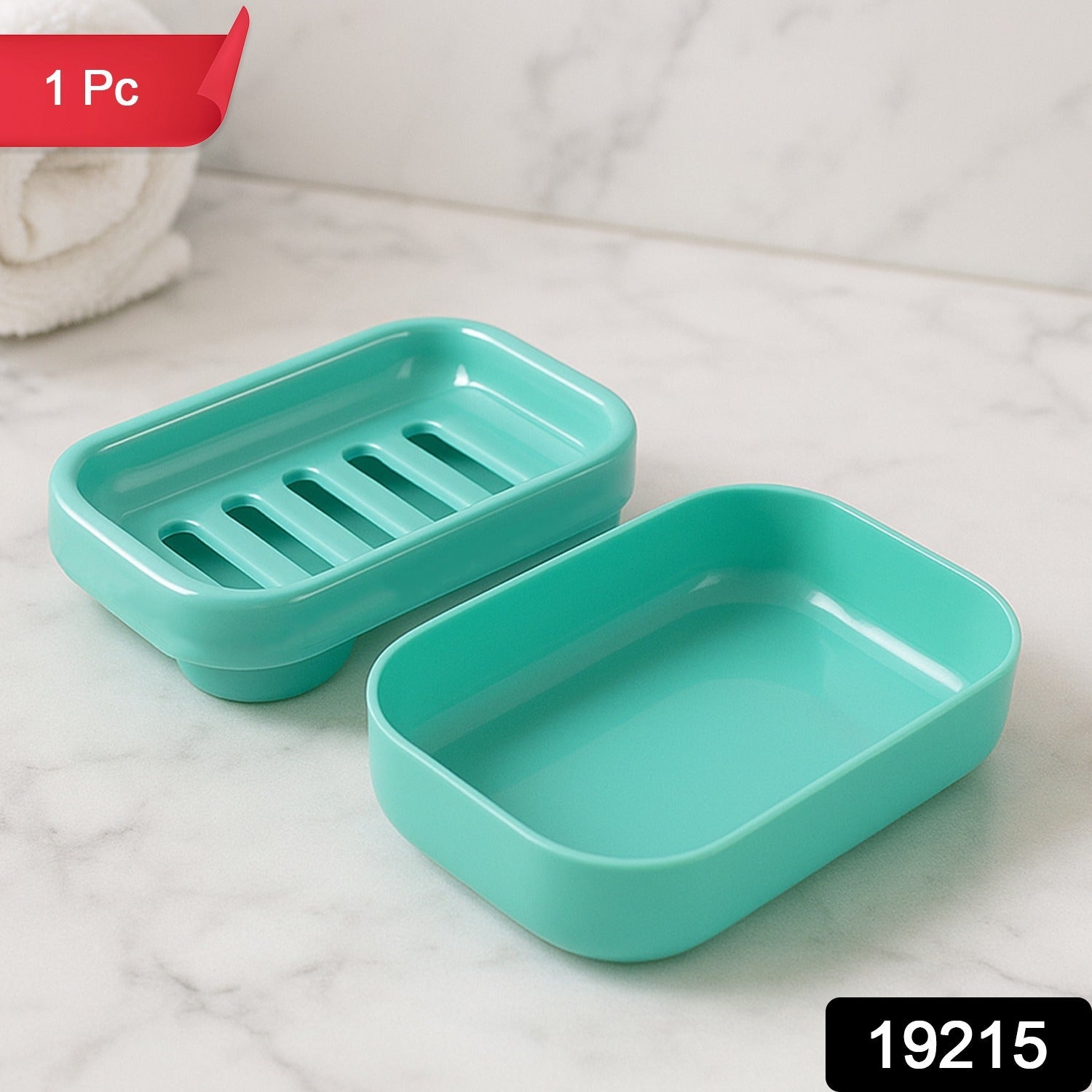 Plastic Soap Case – Leakproof Aqua Green Soap Holder with Drainage Secondary image