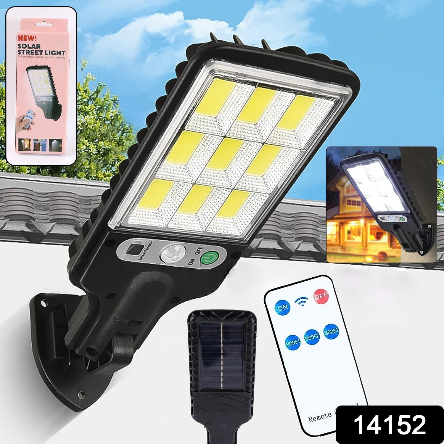 Solar LED Street Light – High Power with Motion Sensor & Remote Control Secondary image