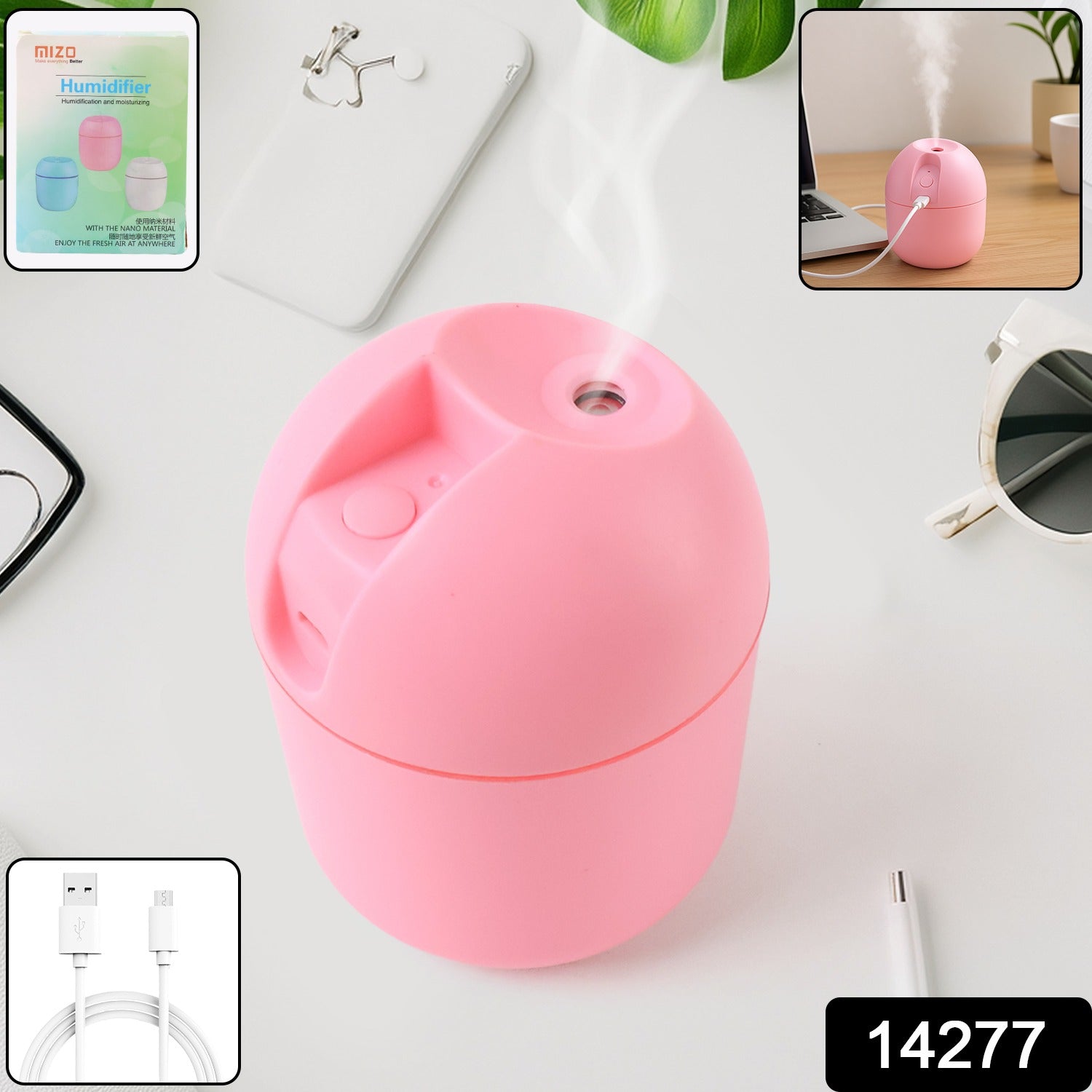 USB Mini Air Humidifier – Portable 250ml Quiet Cool Mist with LED Secondary image