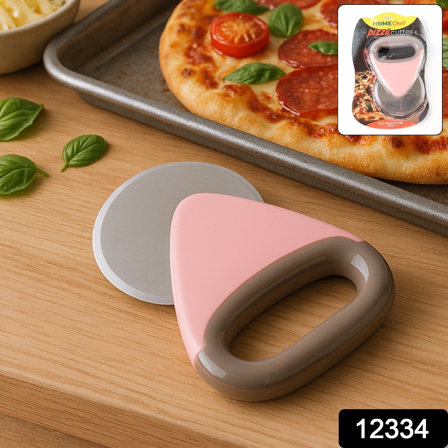 Ergonomic Pizza Cutter – Sharp Stainless Steel Rotating Blade Secondary image