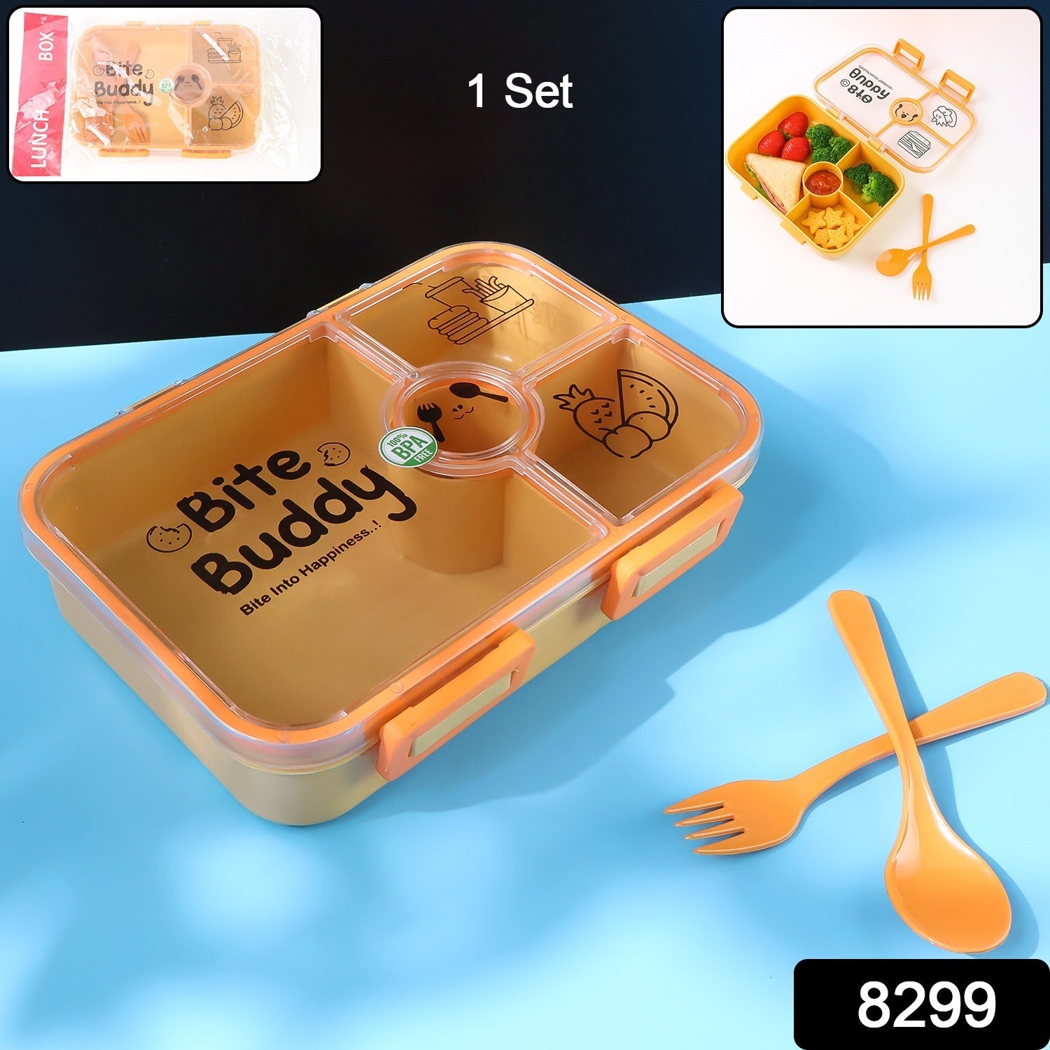 4-Compartment Leak-Resistant Lunch Box – BPA-Free with Cutlery Secondary image