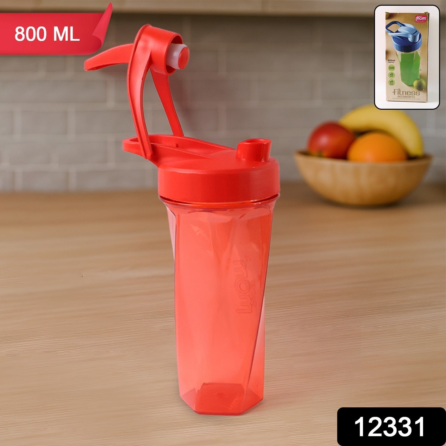 Fitness Shaker Bottle – Manual Stirring with Hand Crank, 800 ML Secondary image