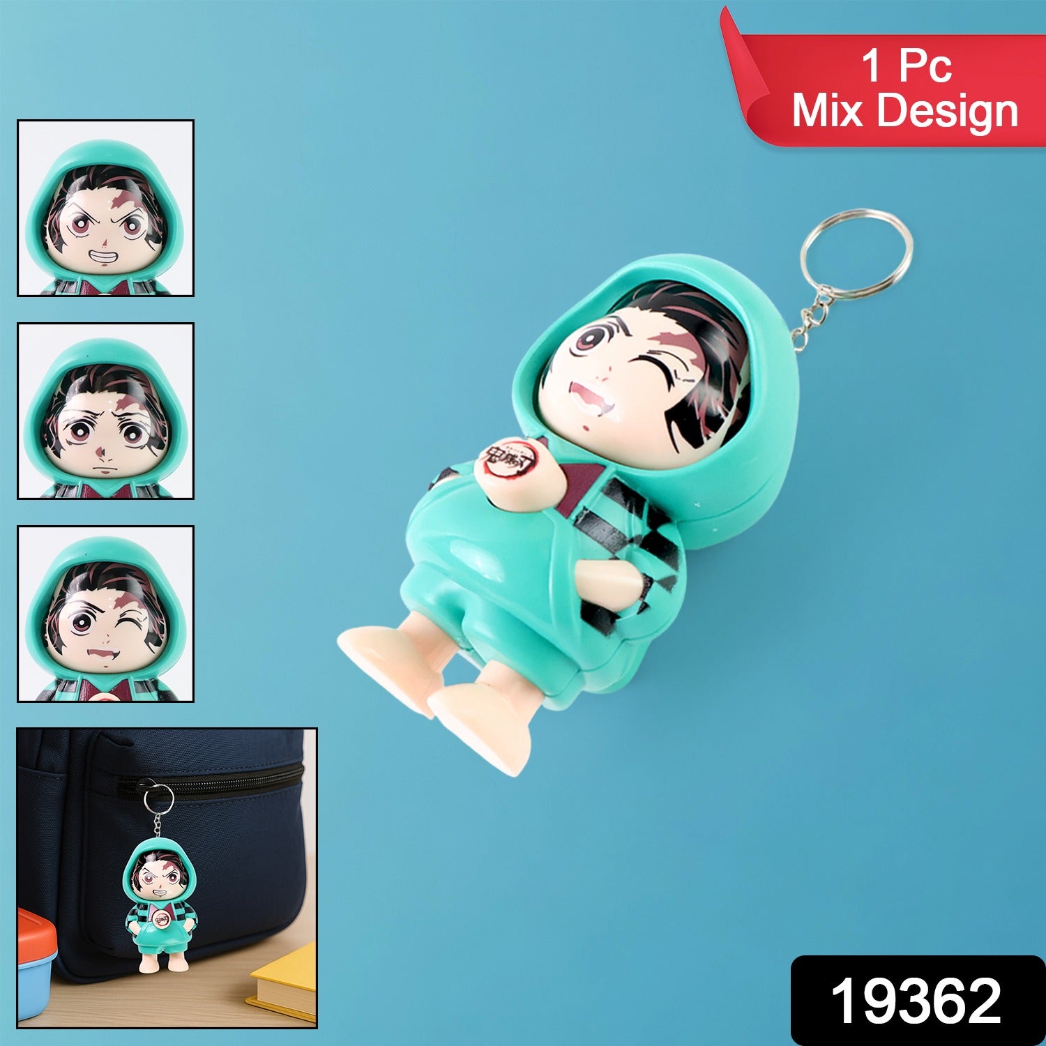 Cartoon Character Keychain – Durable PVC Cute Mini Figure Secondary image