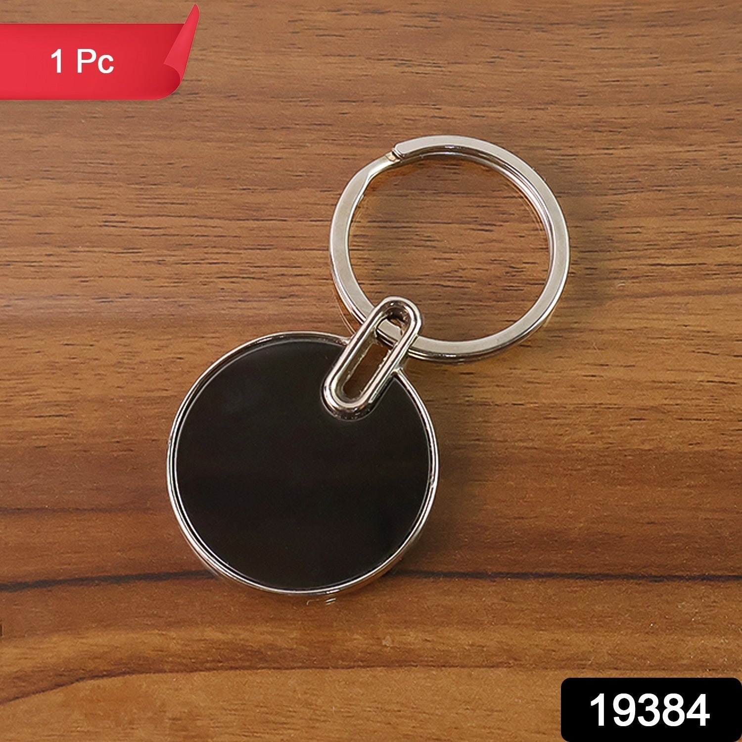 Black Round Metal Keychain – Durable Minimalist Key Organizer Secondary image