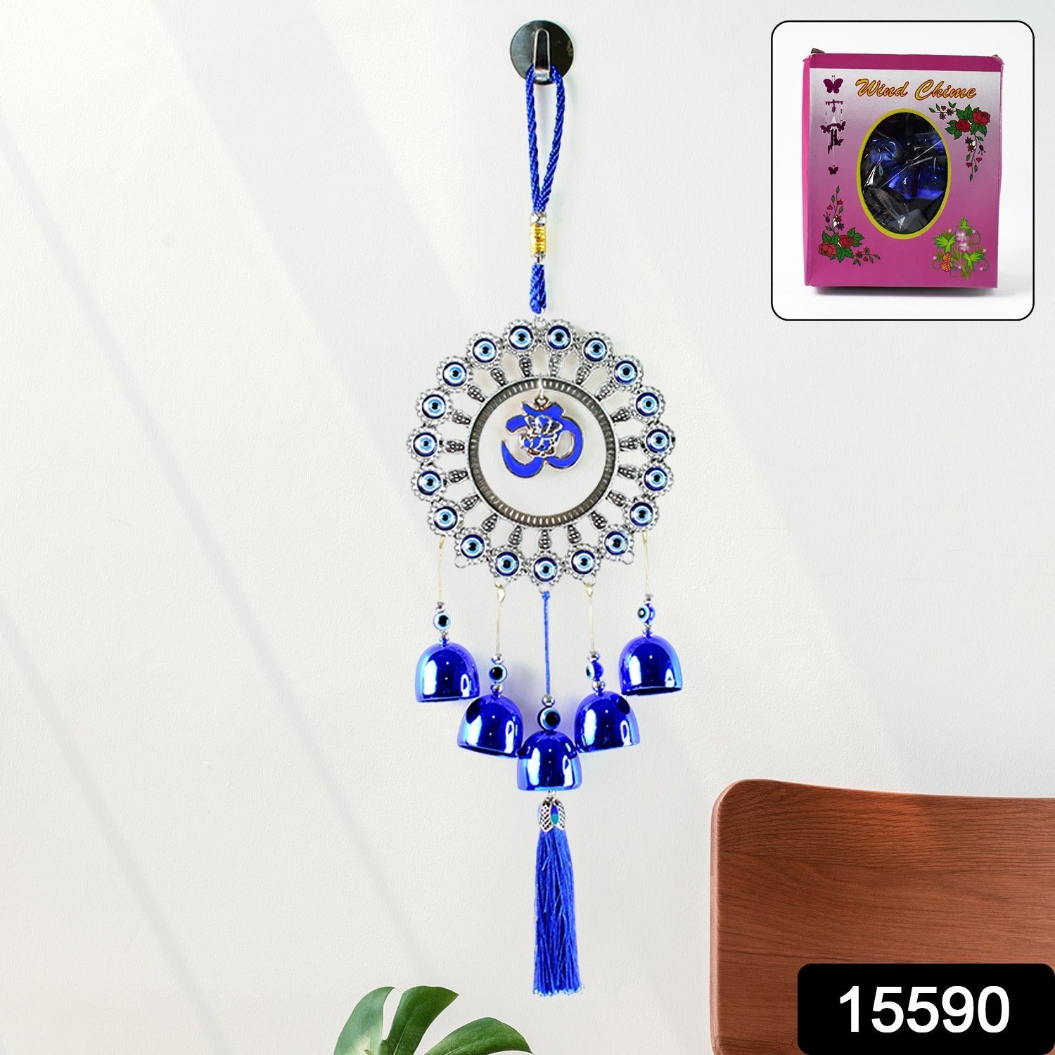Om Evil Eye Wind Chime – Protective Spiritual Home Decor Secondary image