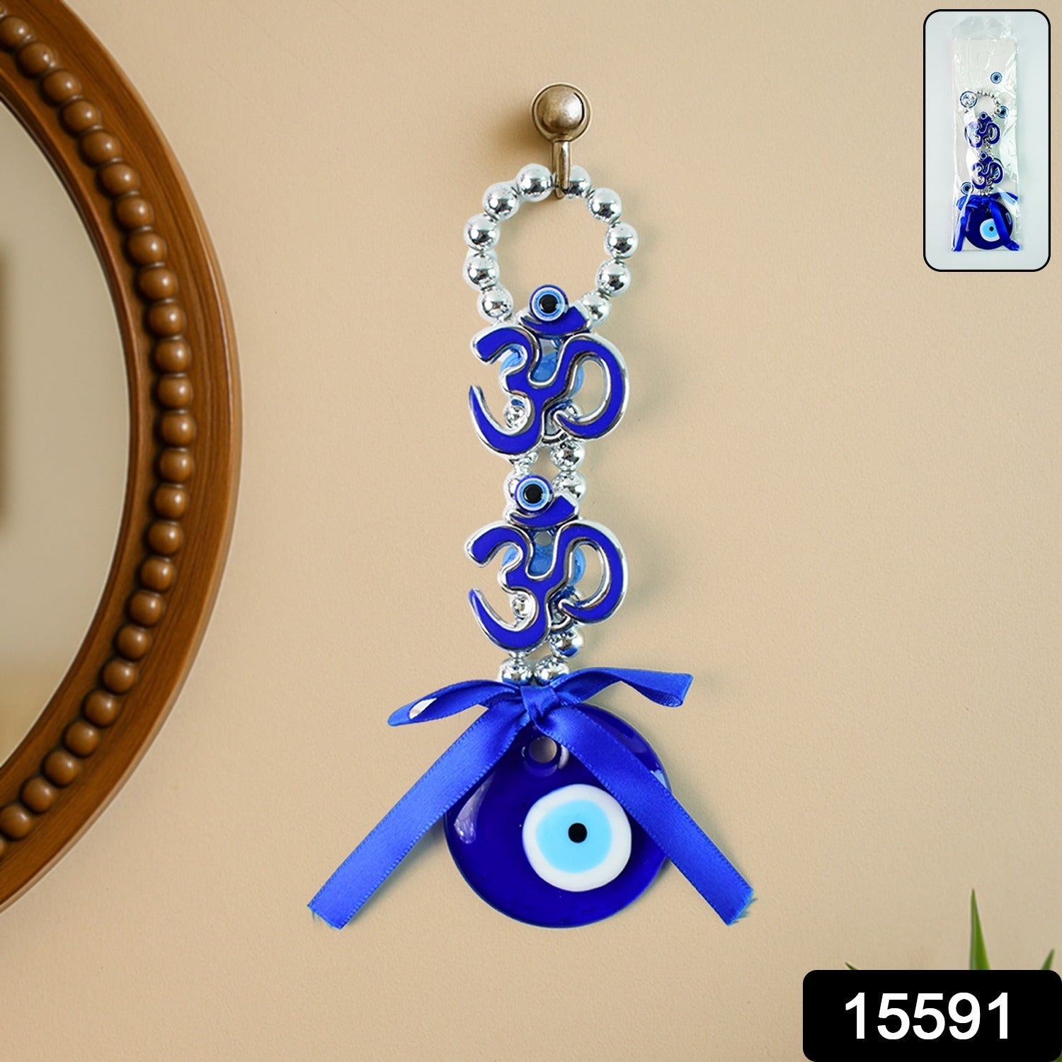 Double OM Evil Eye Hanging – Spiritual Protection Decor Secondary image