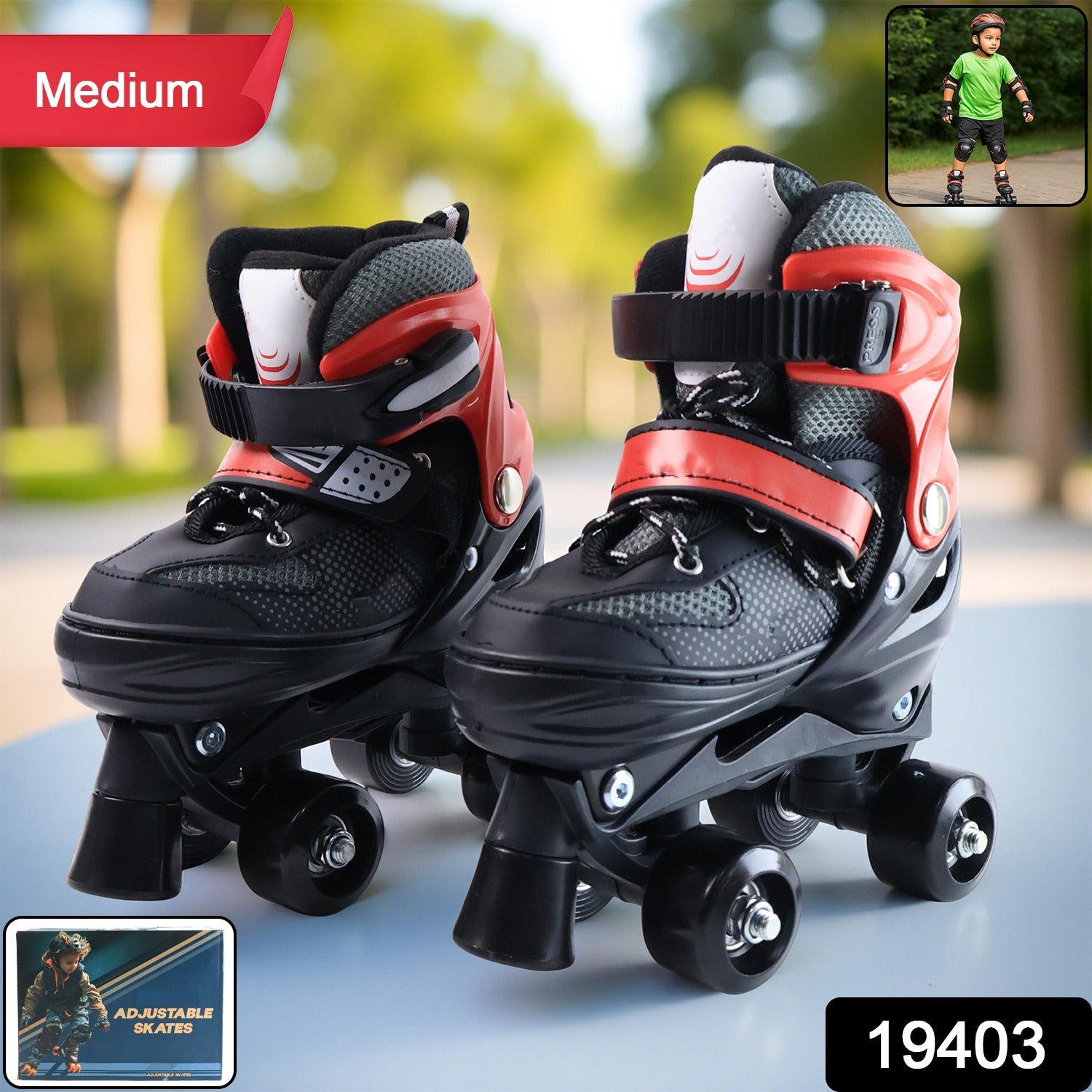 Adjustable Quad Roller Skates – Medium Size with Safety Features for Kids Secondary image