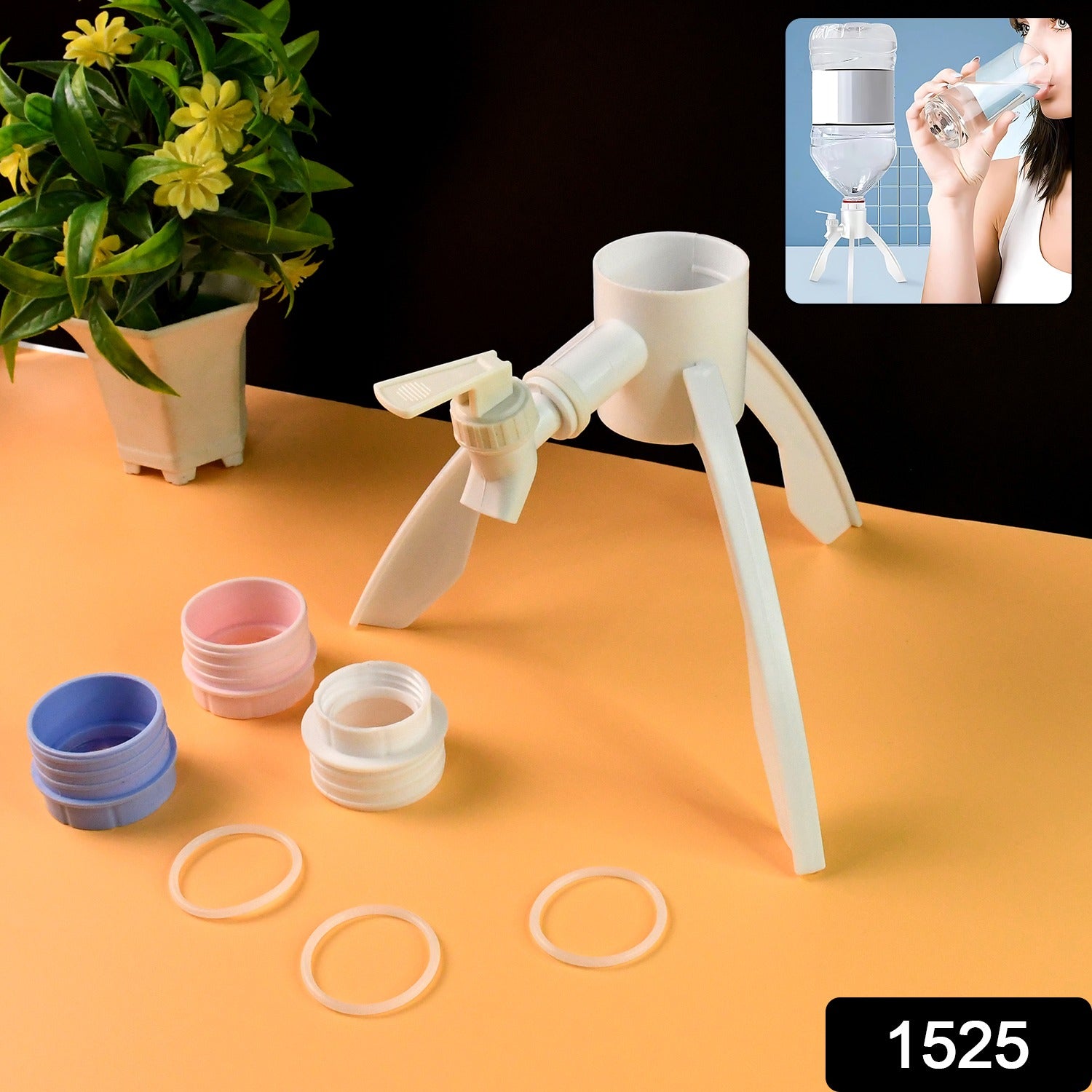 Water Dispenser Stand – Universal Plastic Tap & Foldable Tripod Secondary image