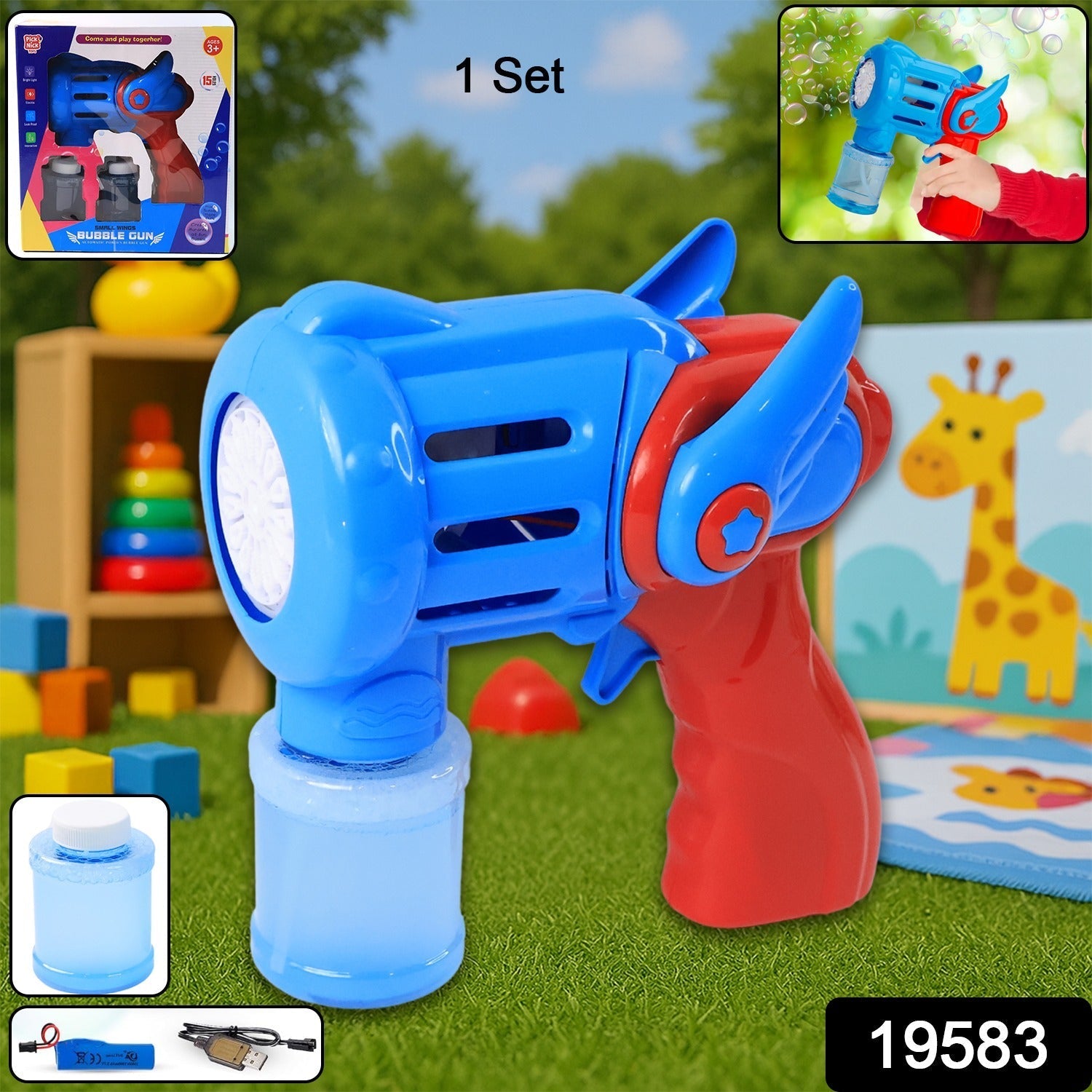 Rechargeable Bubble Gun Toy – USB Charged Automatic Bubble Blower Secondary image