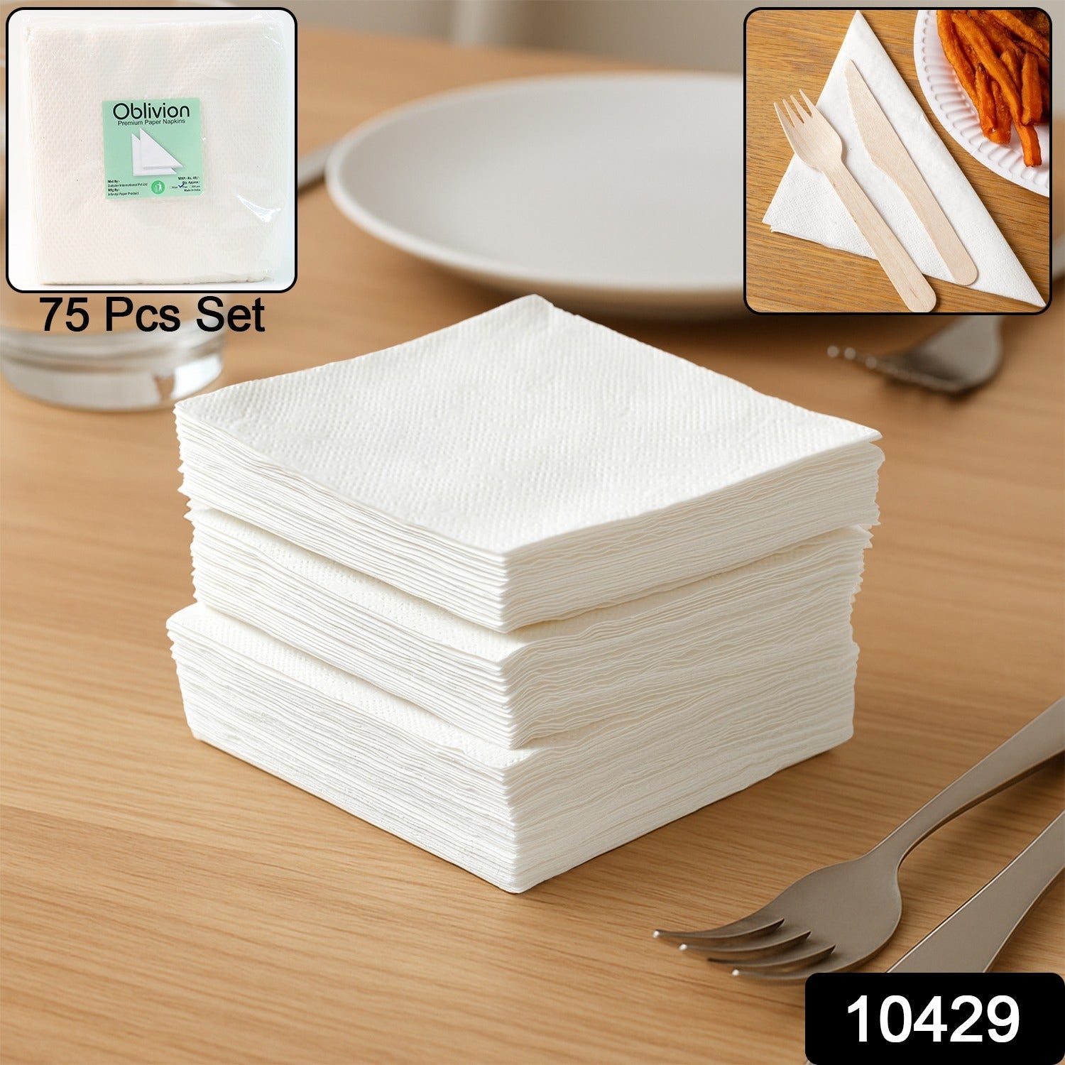 Disposable Tissue Napkins – Soft, Absorbent 75 Pack Secondary image