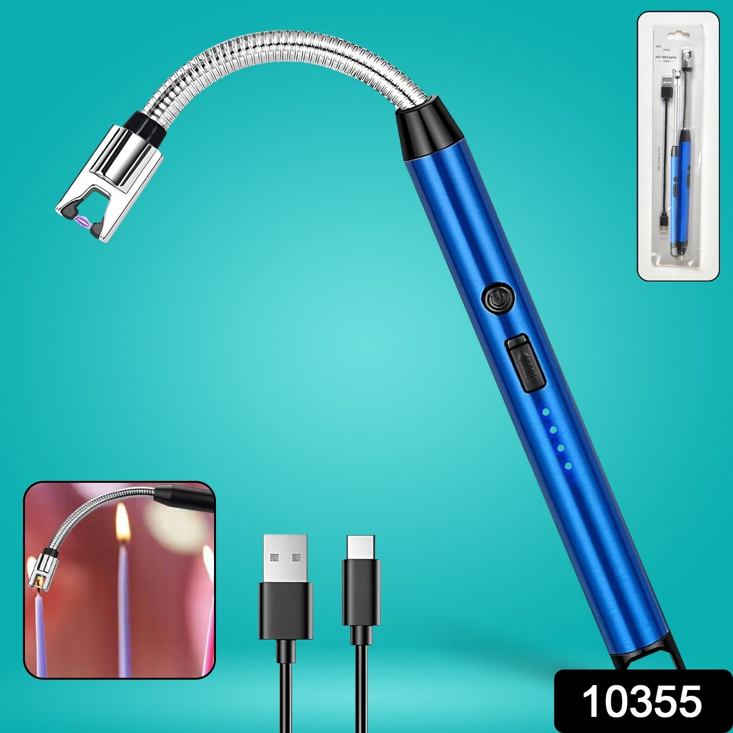 Electric Arc Lighter – USB Rechargeable with 360° Flexible Neck Secondary image