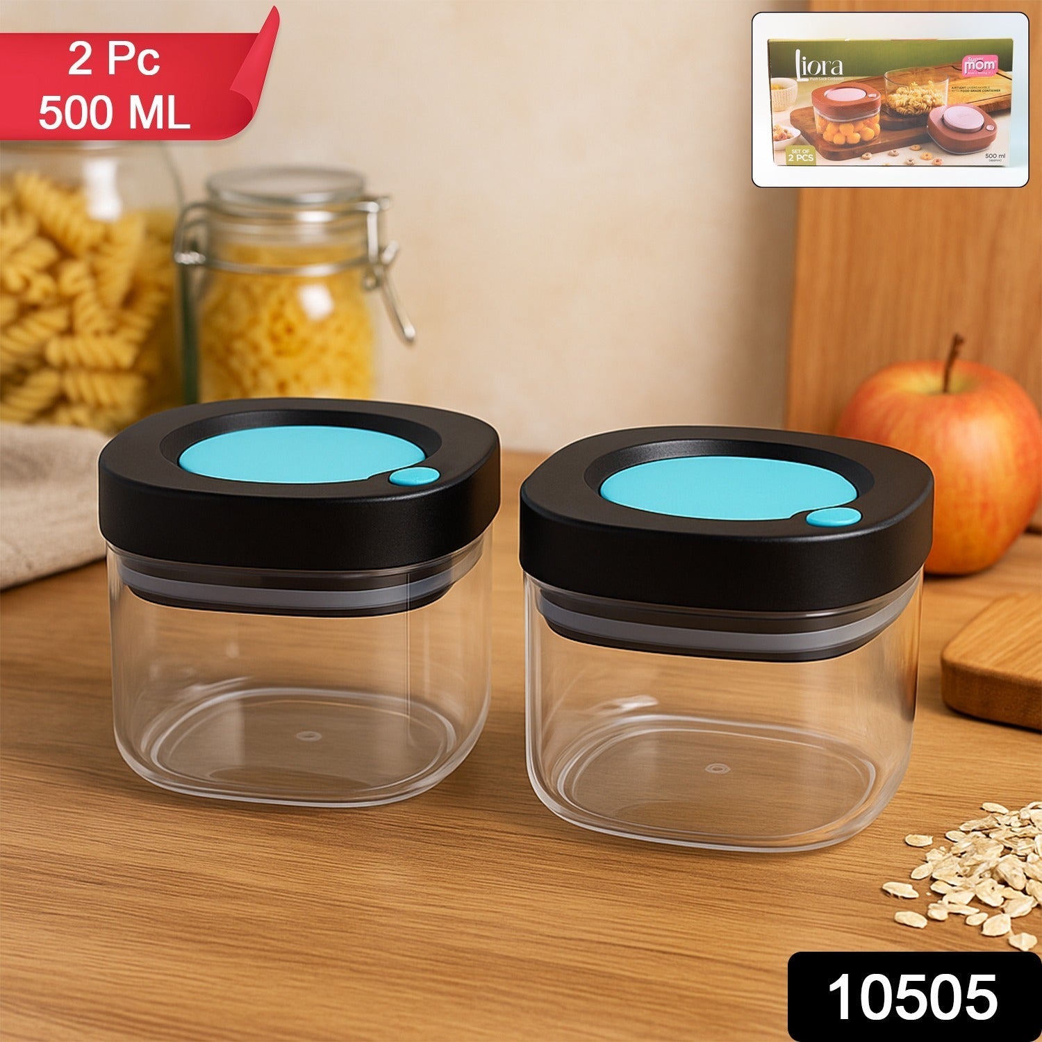 Airtight Kitchen Storage Containers – 2 Pc Set 500 ml for Freshness Secondary image