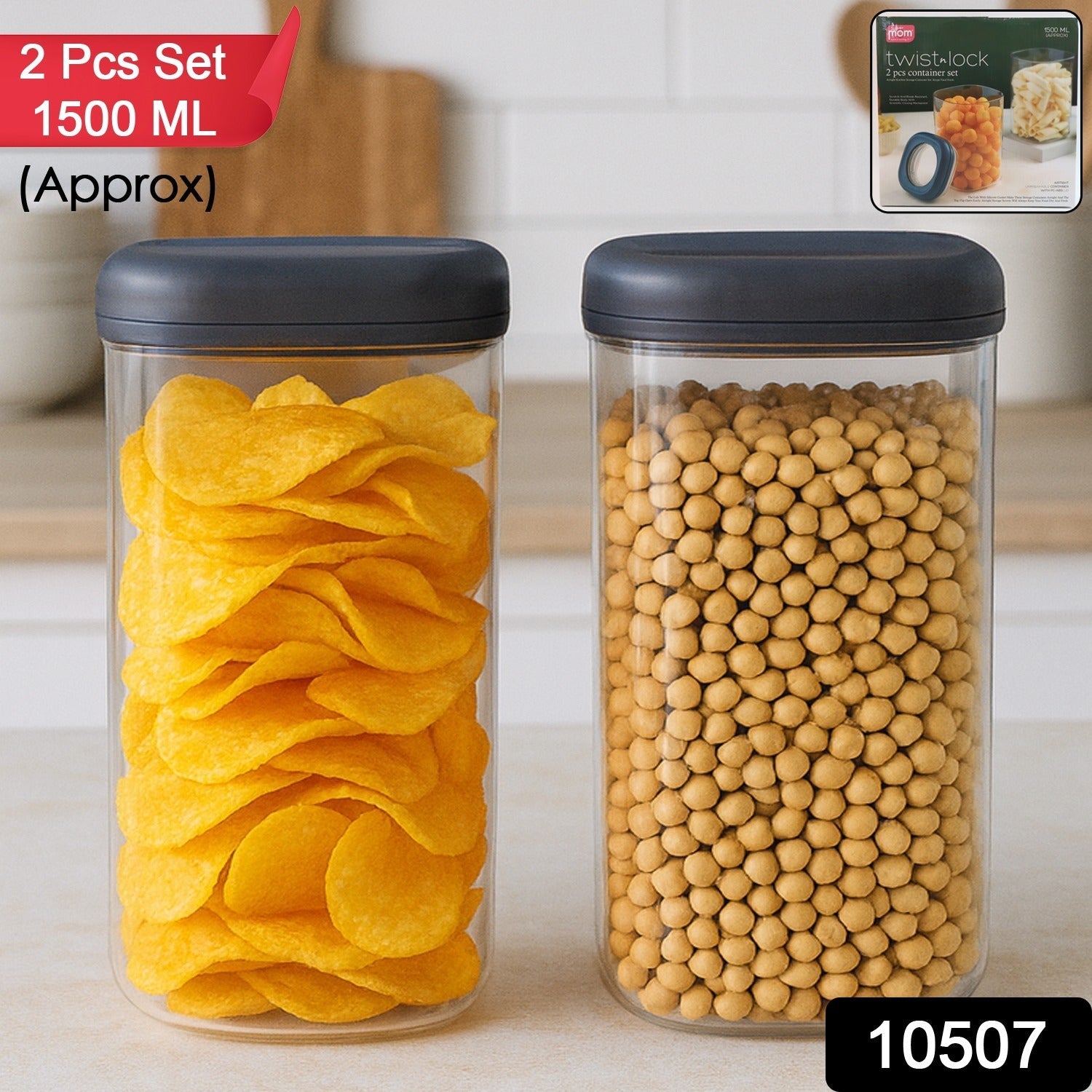 Airtight Kitchen Storage Containers – 2 Pc Set, 1500 ml Each Secondary image