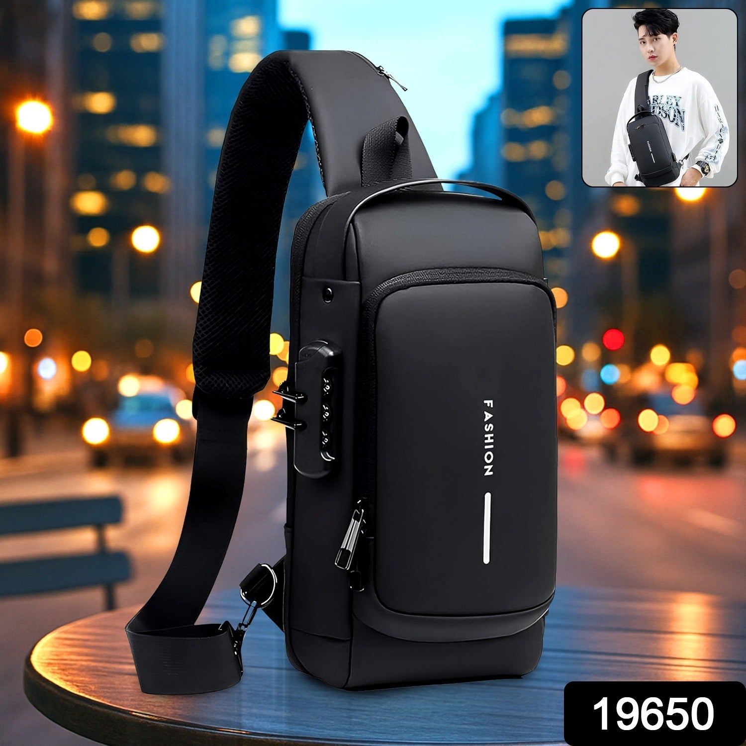 Anti-Theft Crossbody Sling Bag – Secure USB Charging Port Secondary image