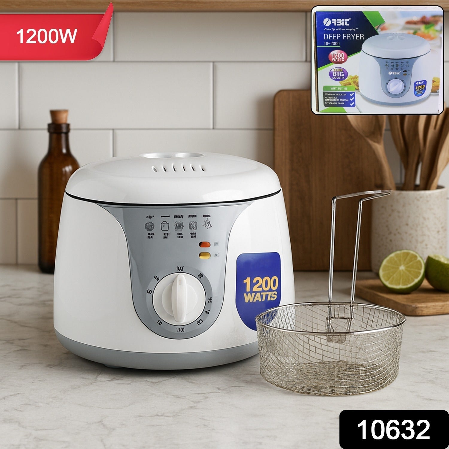 Electric Deep Fryer – 1200W Adjustable Temp for Crispy Snacks Secondary image