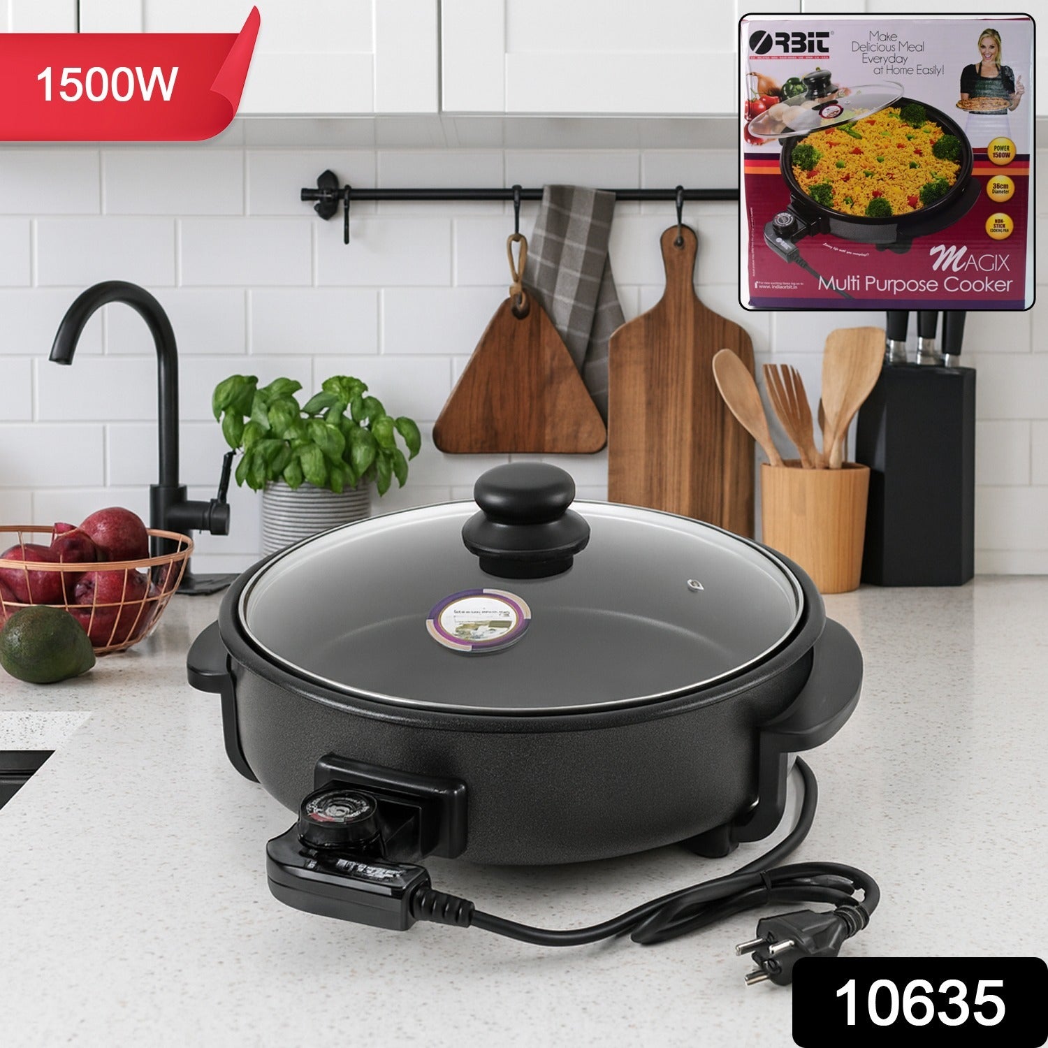 Electric Multi-Purpose Cooker – 1500W Powerful Non-Stick Pan Secondary image
