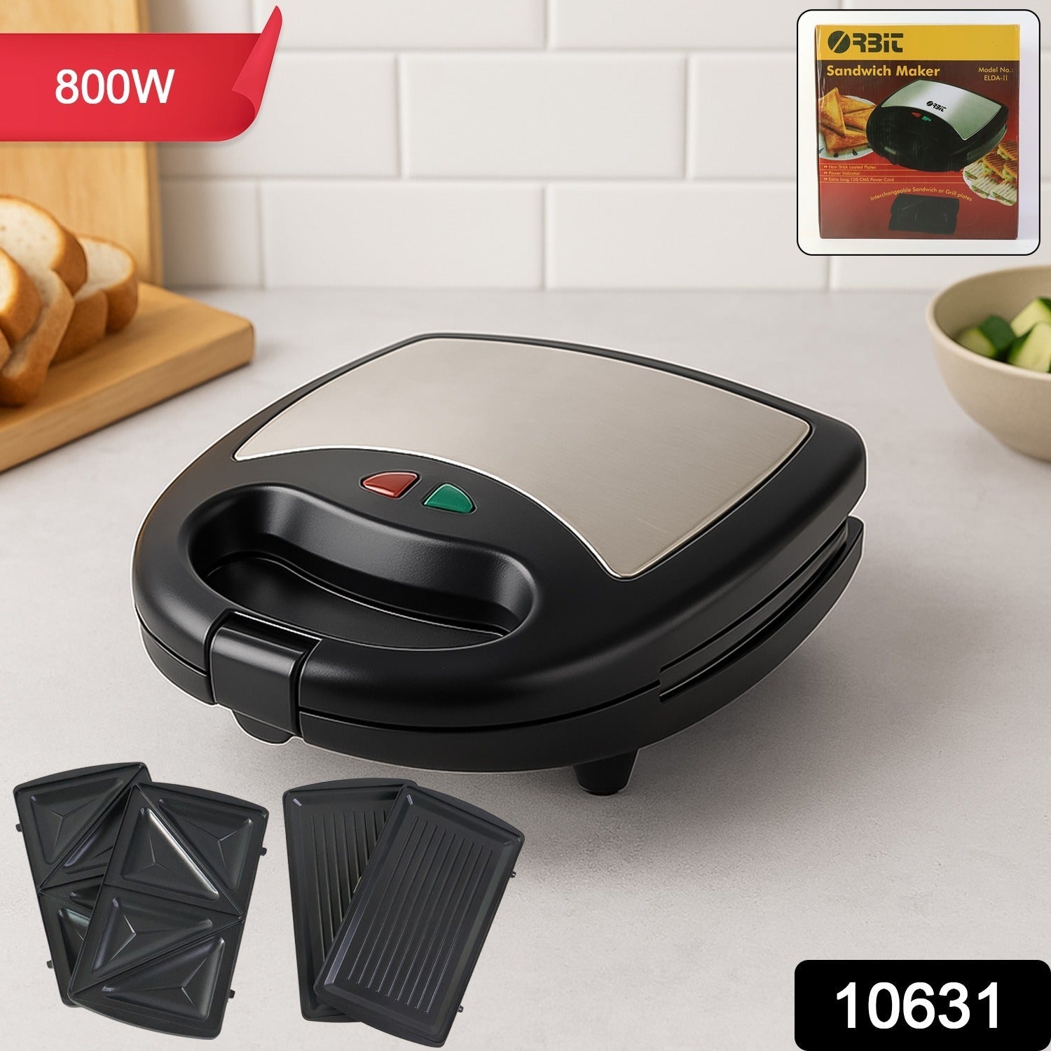 Sandwich Maker – 800W Fast Cooking with Interchangeable Plates Secondary image