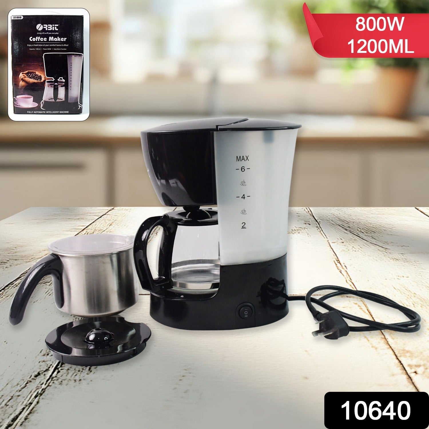 Automatic Drip Coffee Maker – 800W with 1200ML Capacity Secondary image