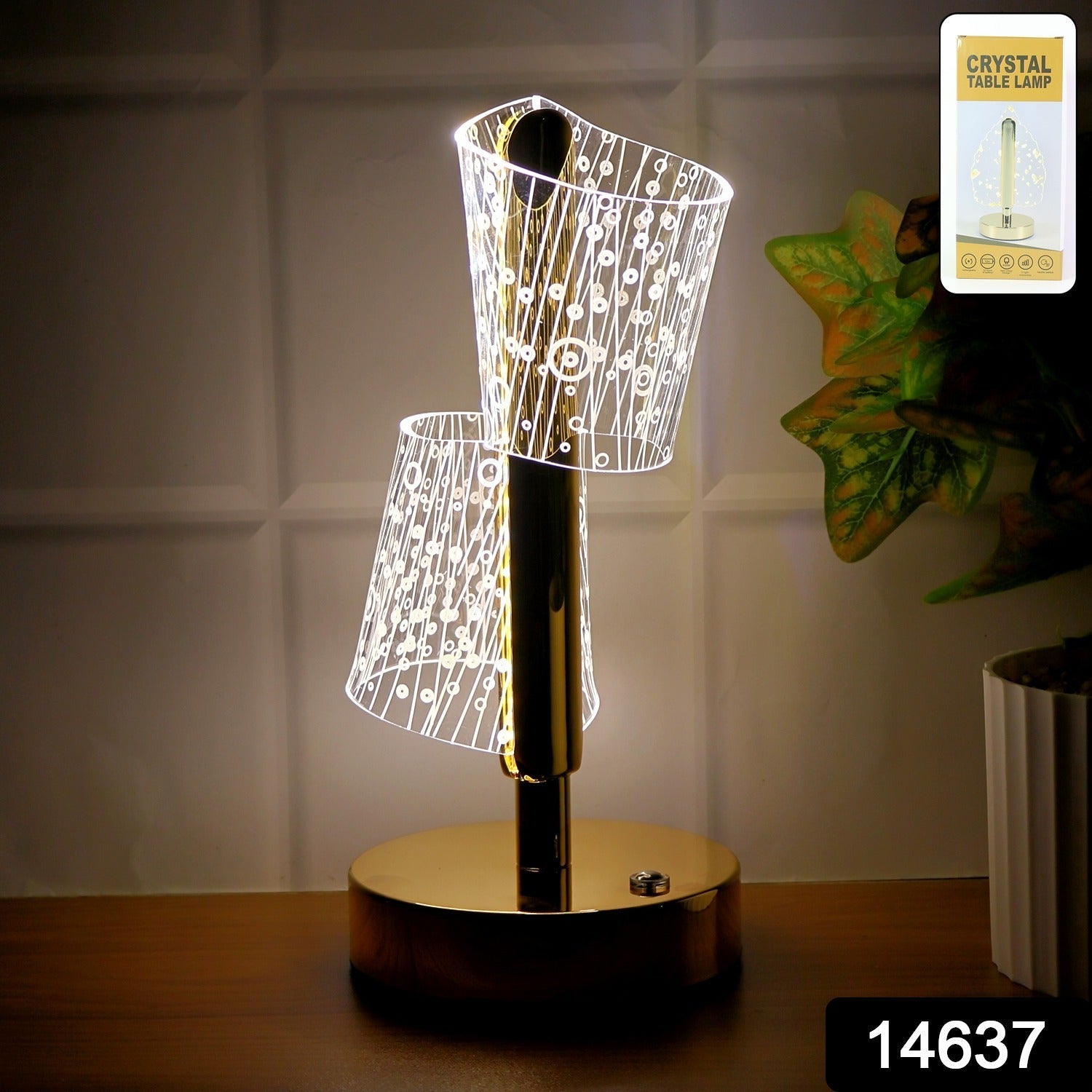 Crystal LED Double Shade Table Lamp – Elegant Home Lighting Secondary image