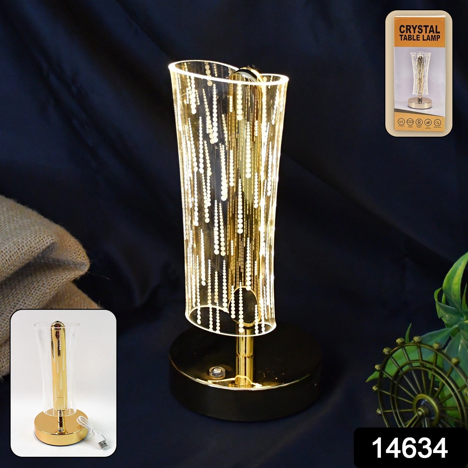Crystal Table Lamp – Elegant USB Rechargeable LED Glow Secondary image