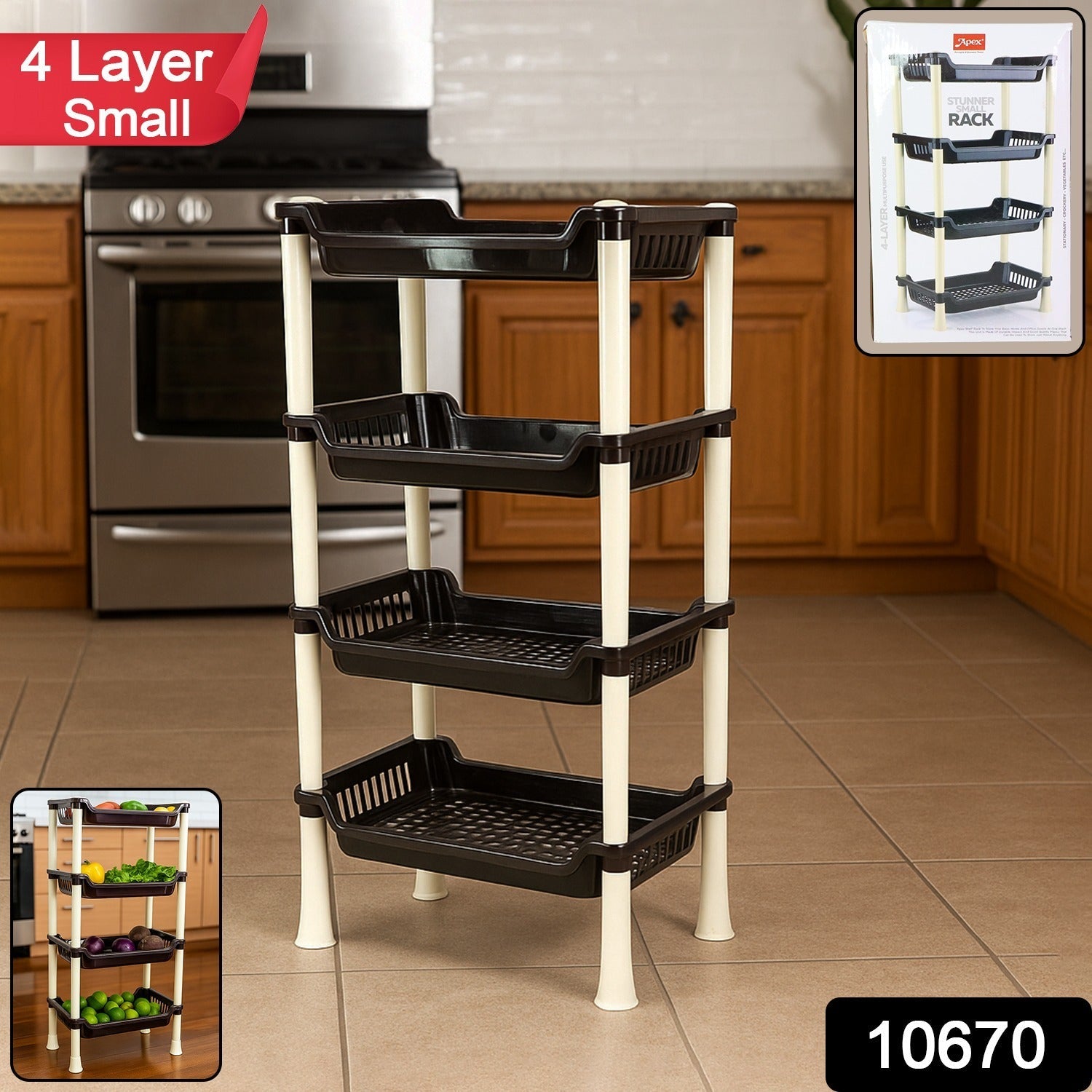 Plastic Storage Rack – 4-Layer Multi-Purpose Organizer Secondary image