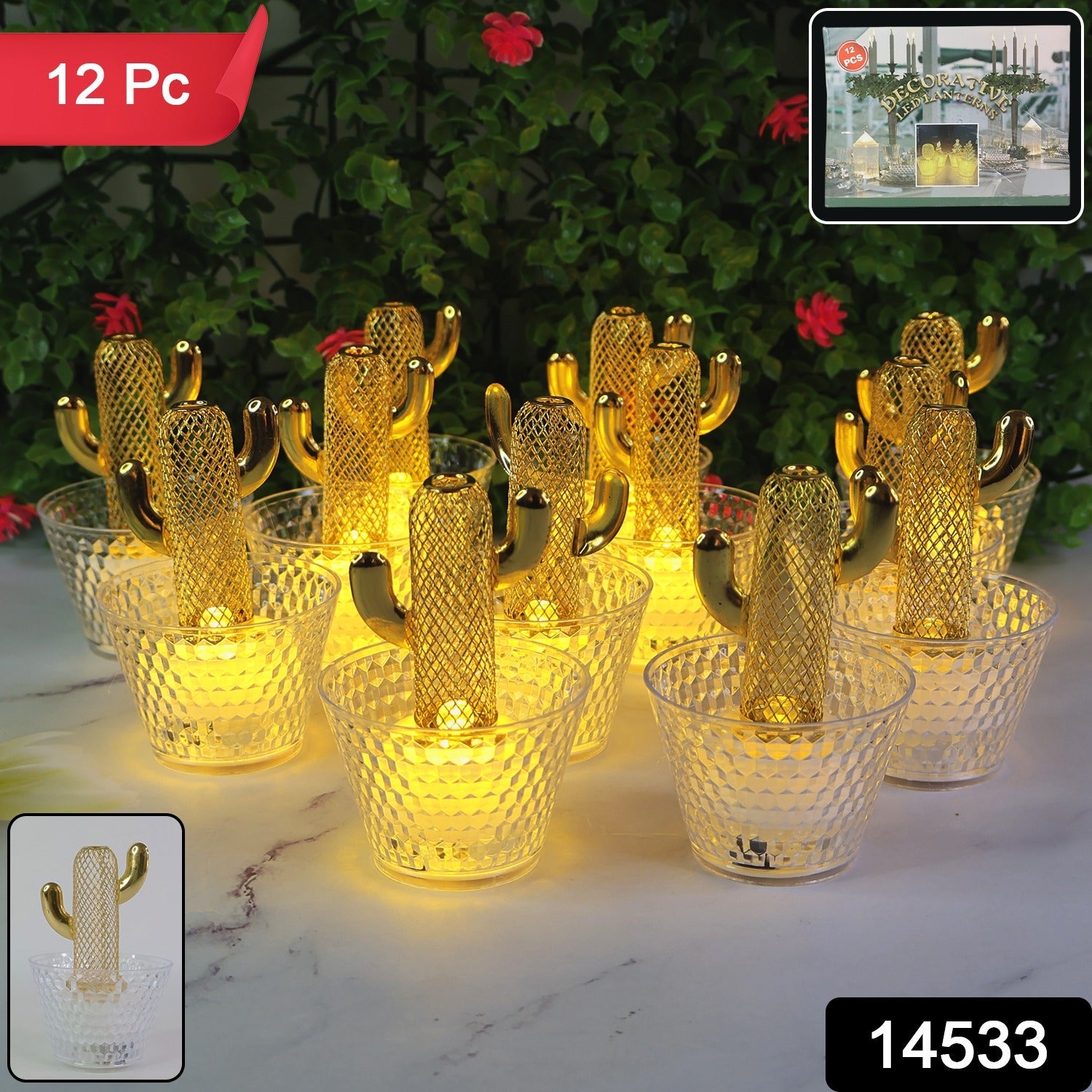 Cactus LED Tealight Candles – Unique Flameless Decorative Set Secondary image