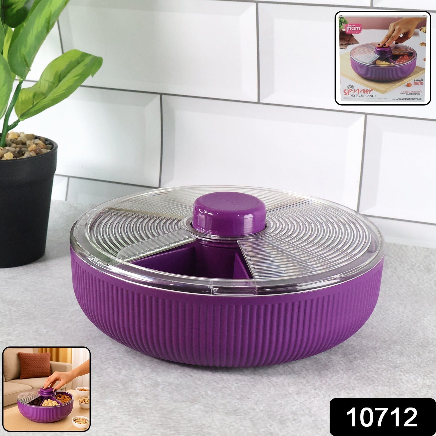 Rotating Dry Fruit Storage Container – Multipurpose Snack Organizer Secondary image