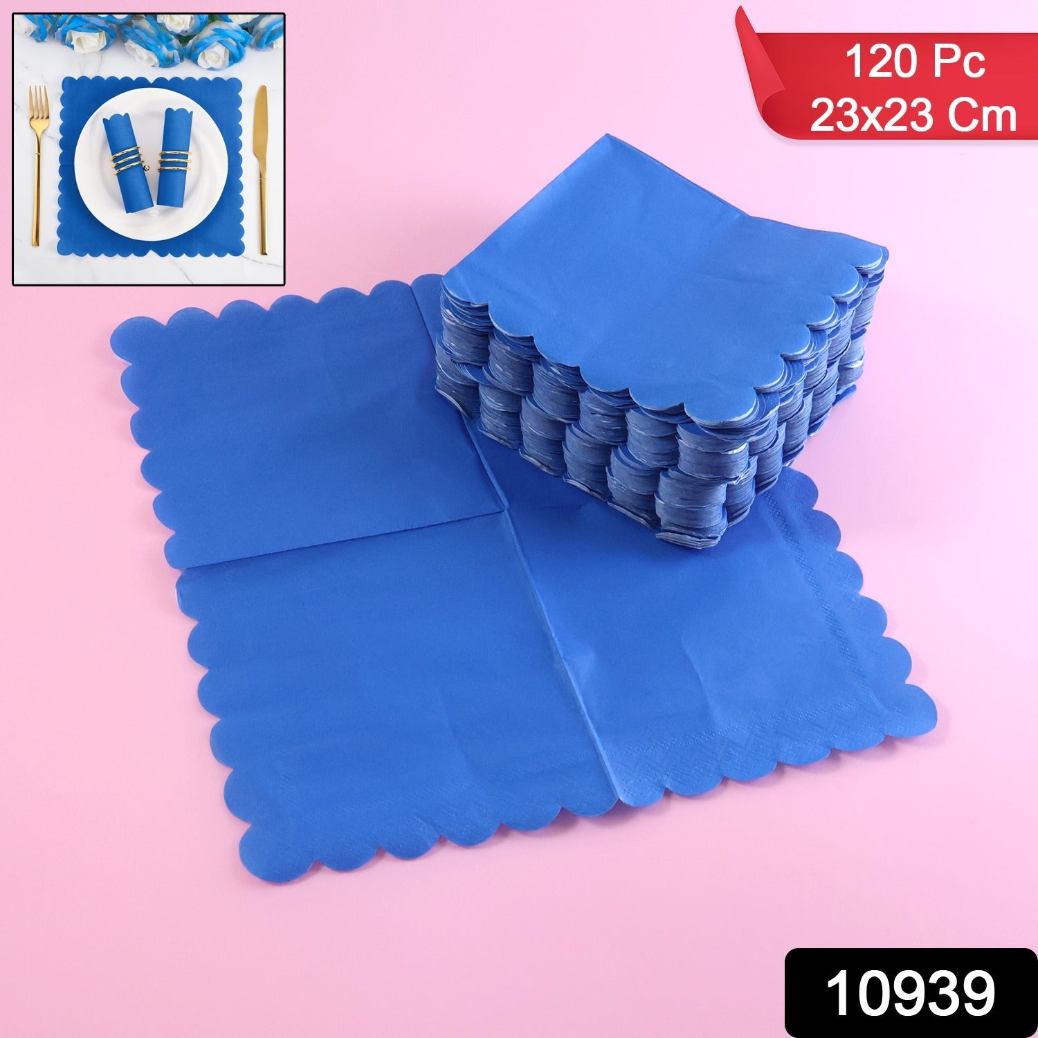 Royal Scalloped Paper Napkins – Soft 120 Pc Disposable Set Secondary image