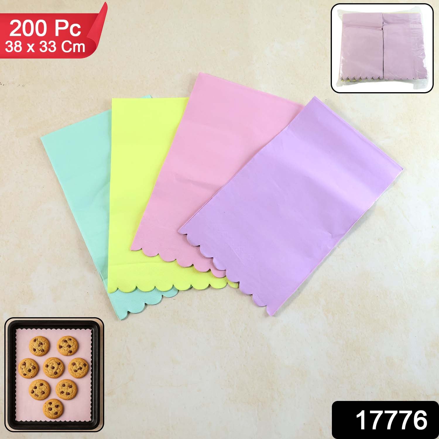 Decorative Baking Paper Sheets – Non-Stick 200 Pcs Secondary image