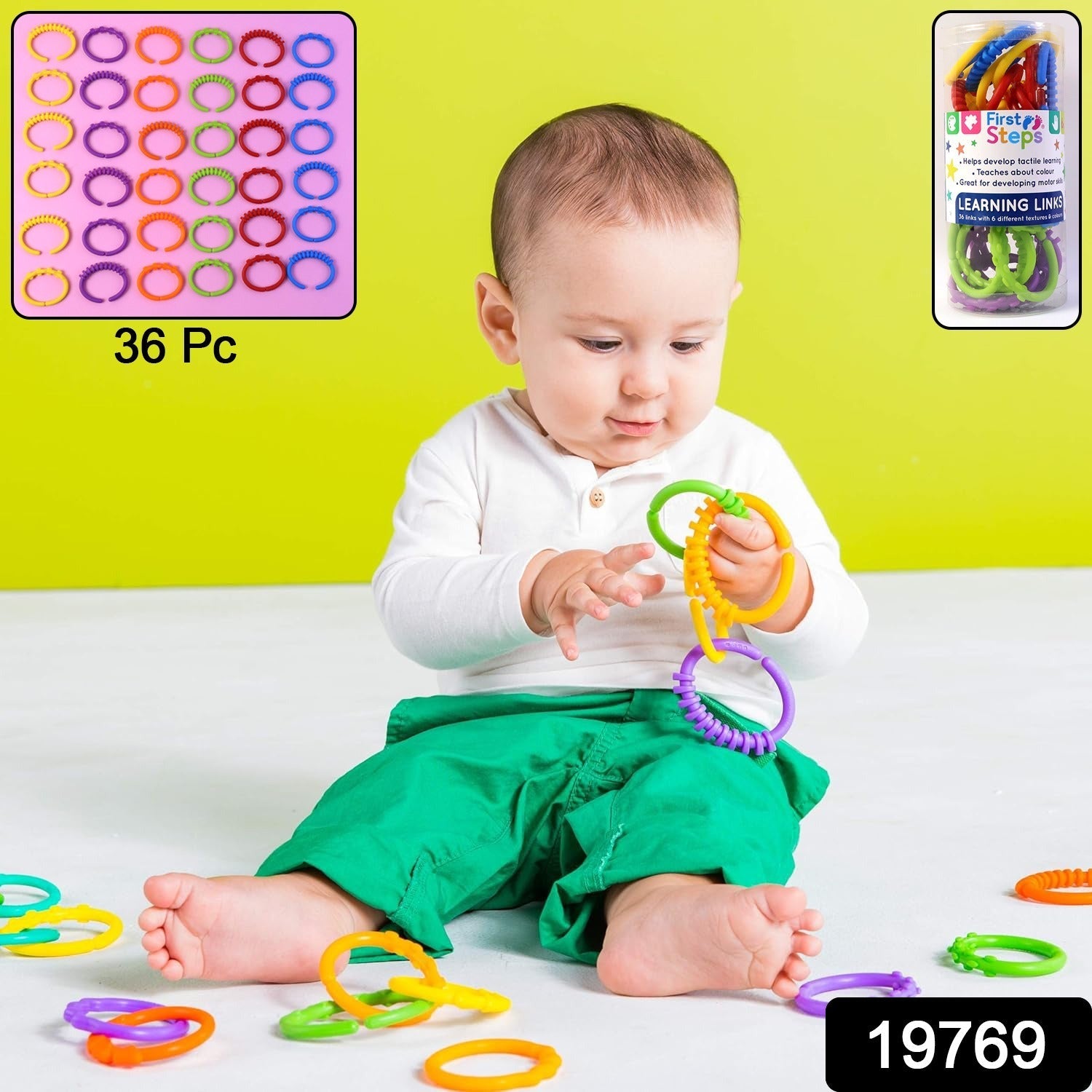 Baby Learning Links – 36 Pc Educational Toy Set for Motor Skills Secondary image