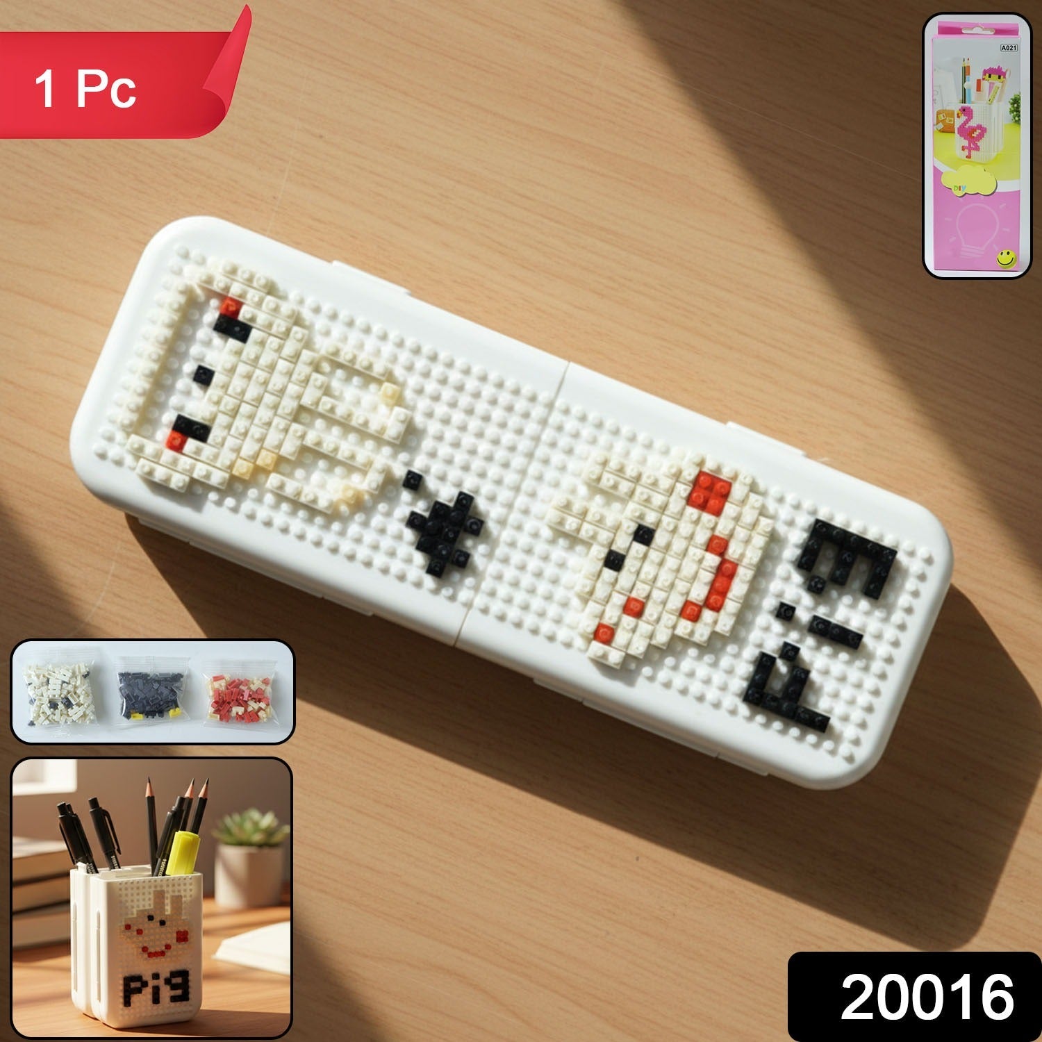 Pixel Art Desk Pen Holder – Creative Space Saver Secondary image