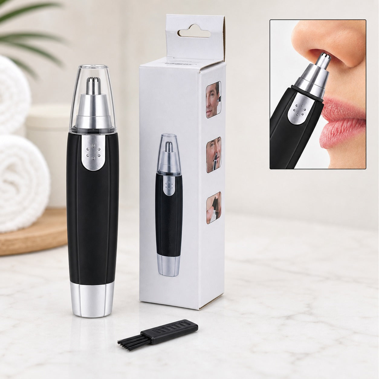 Ear & Nose Hair Trimmer – Painless, Battery-Operated | Calm & Curl Secondary image