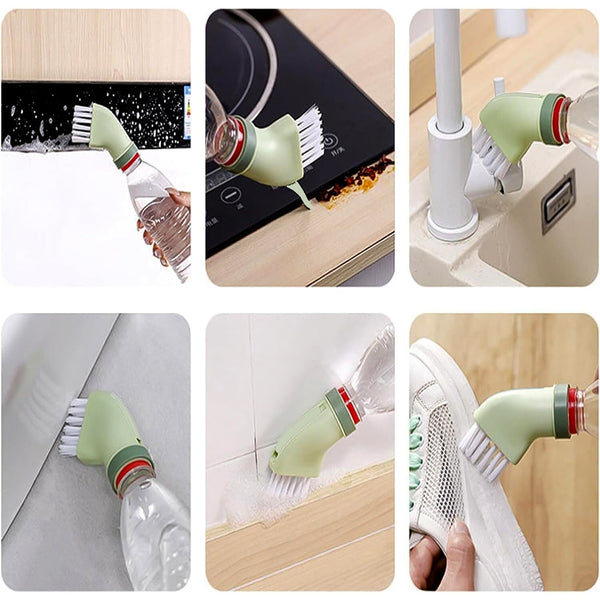 Close-up of multipurpose cleaning brush for door sliders and narrow window tracks