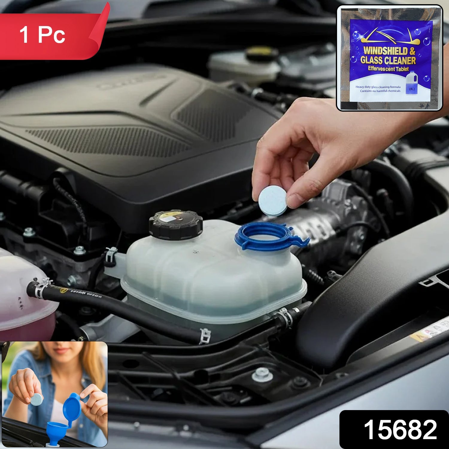 Car Windshield Cleaning Tablet – Effective Streak-Free Glass Cleaning Secondary image