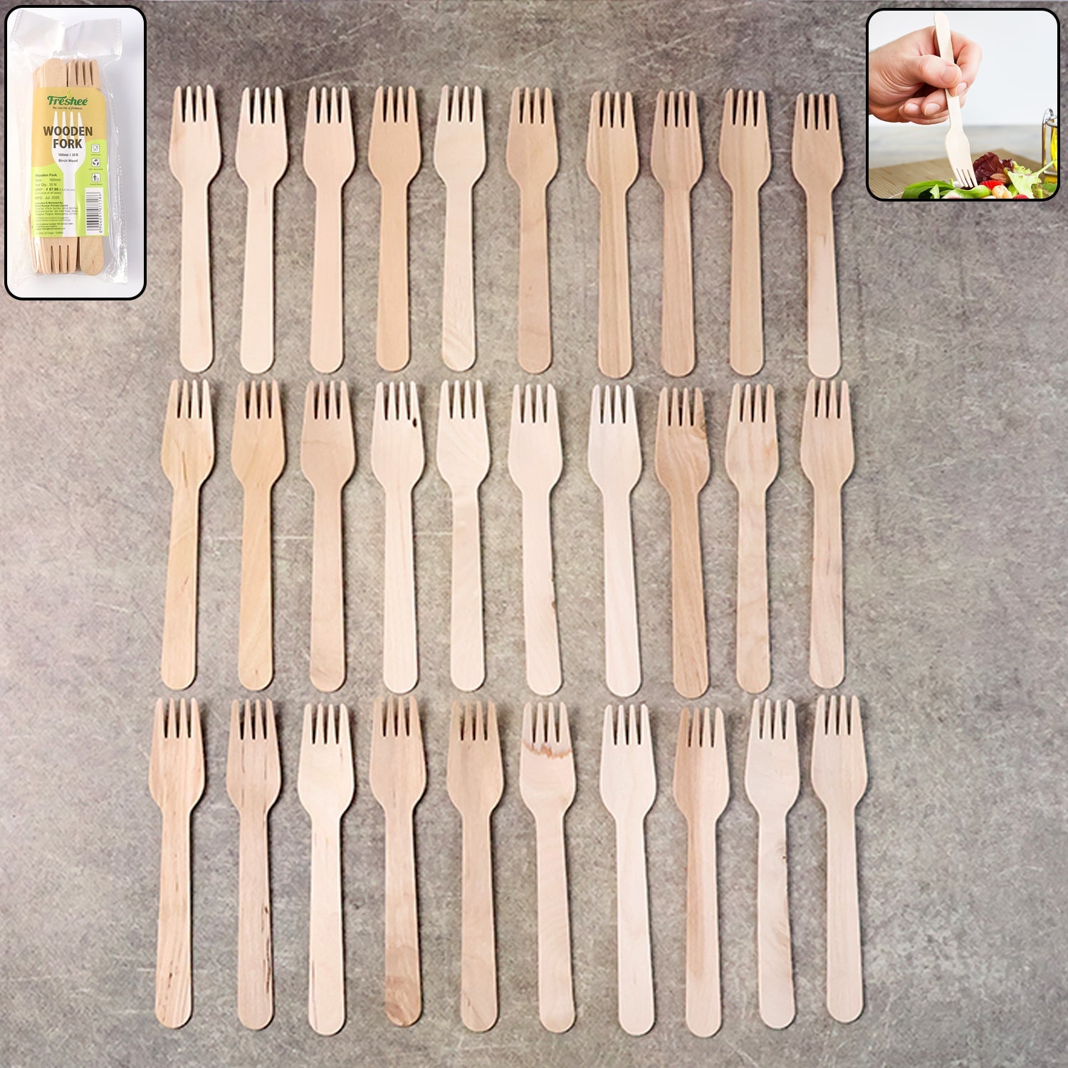 Wooden Fork 160mm – Eco-Friendly Disposable Birchwood Cutlery Secondary image