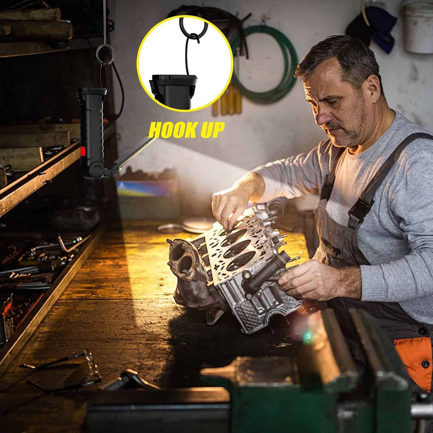 Rechargeable LED Work Light – Compact with Adjustable Arm & Magnetic Base Secondary image