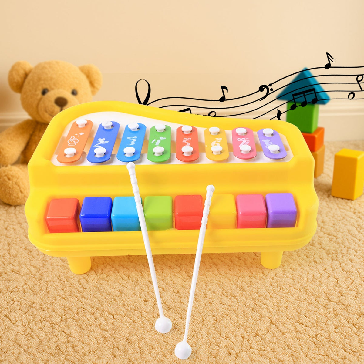 Baby Musical Toy Piano with colorful keys and xylophone bars Main image