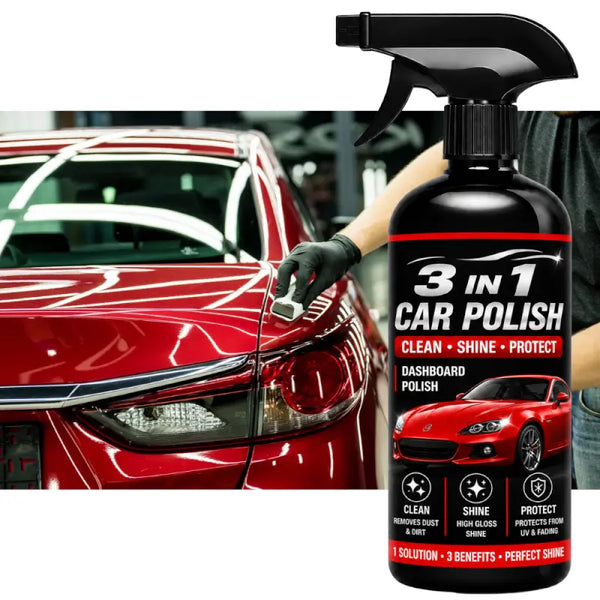 3-in-1 Car Dashboard Polish Spray | Clean, Shine & Protect Interior Polish for Dashboard, Plastic, Vinyl & Car Accessories