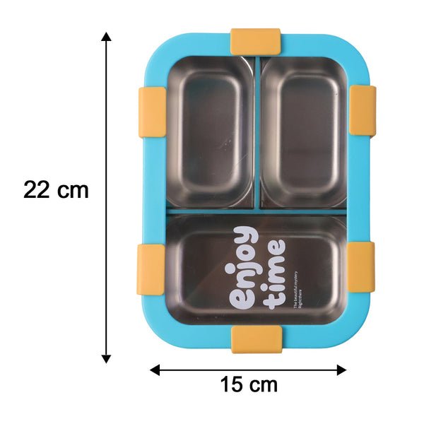 Compact food storage lunch box with multiple compartments