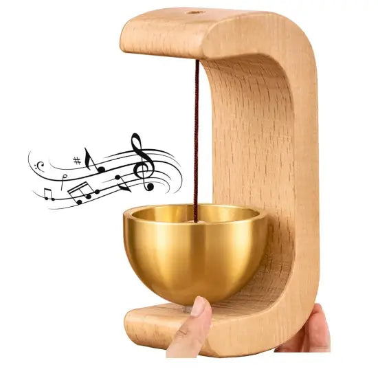 Wooden Door Bell – Handcrafted Hanging Chime with Metal Bell for Home Entrance Décor