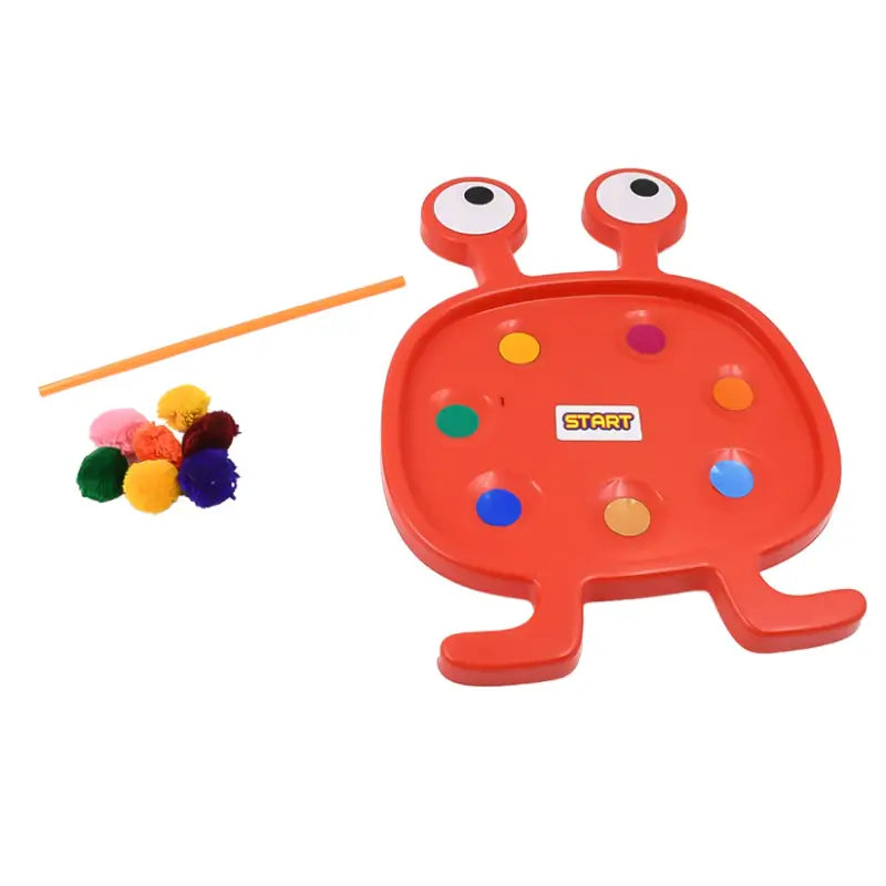Fu Fu Monster Balance Ball Game – Kids Early Learning Skill Toy with Stick & Color Balls (Multicolor)