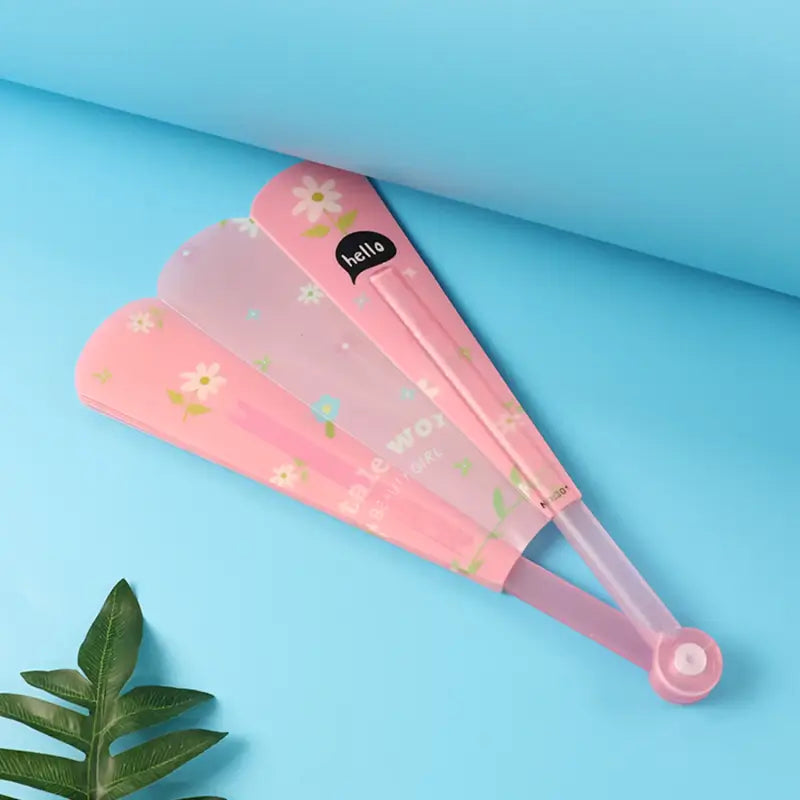 Foldable Hand Fan – Lightweight Floral Print Portable Handheld Fan for Girls & Women