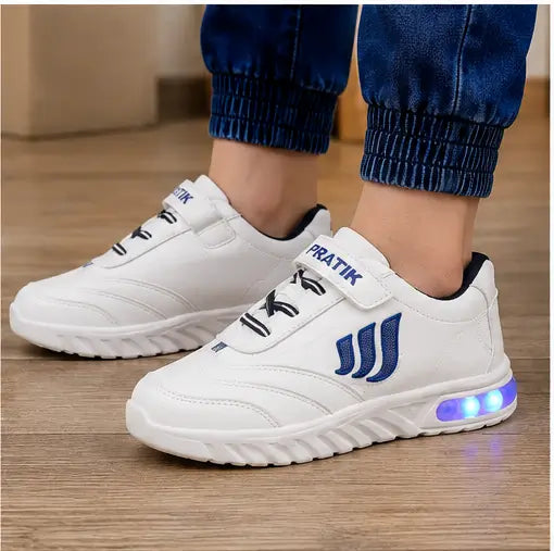 Kids LED Light Shoes – Lightweight Velcro Sports Shoes with Color-Changing Lights for Boys Secondary image