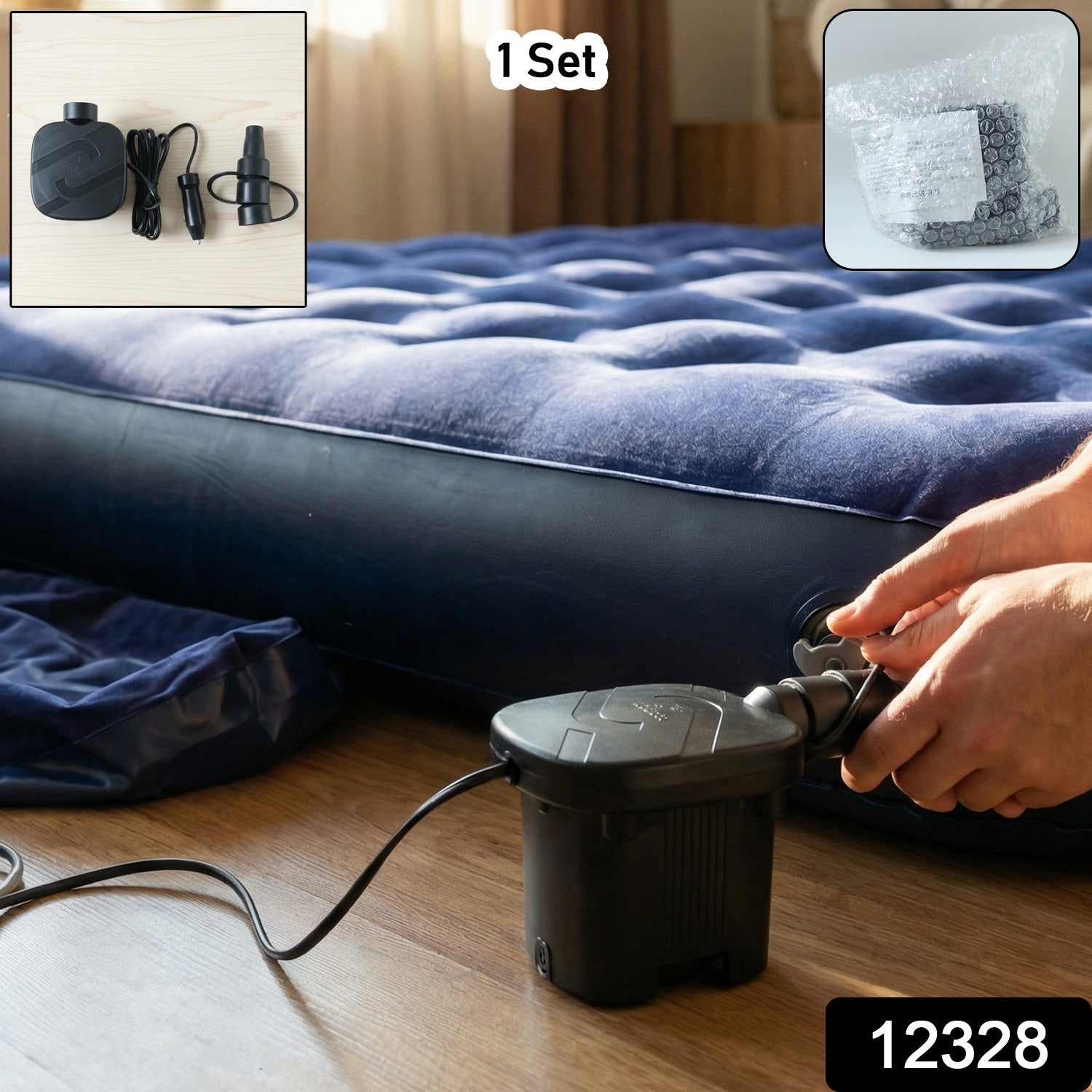 Portable Electric Air Pump – Compact Inflator with Car Adapter Secondary image