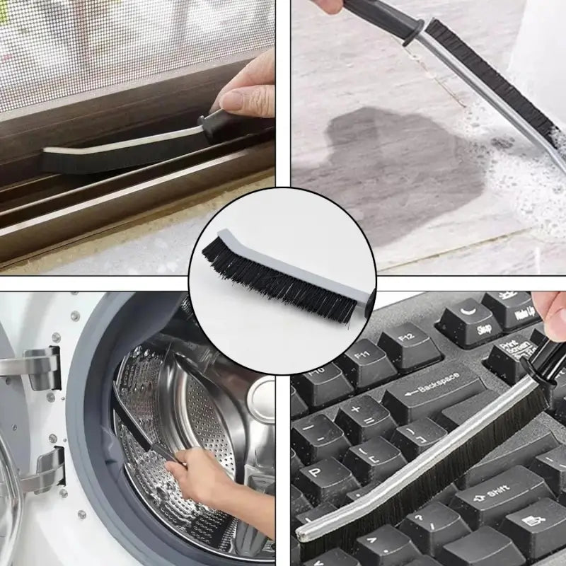 Gap Cleaning Brush for Home & Kitchen | Long Handle Corner Cleaning Brush | Narrow Crevice Brush for Tiles, Window Tracks, Corners & Hard-to-Reach Areas