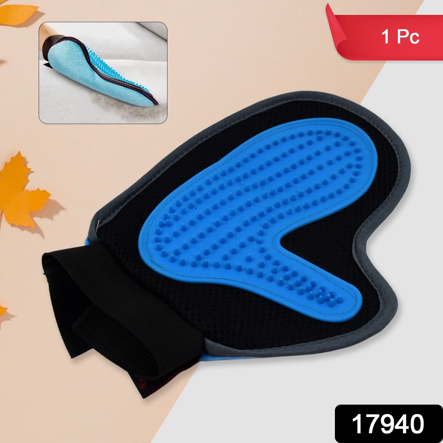 Pet Grooming Glove – Gentle Deshedding & Massage Tool for Pets Secondary image