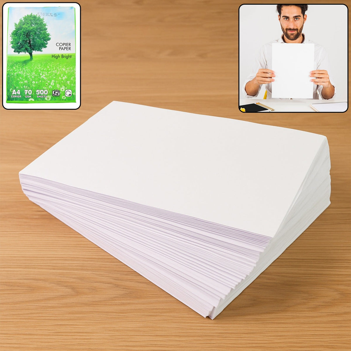 Pack of A4 High Bright Copier Paper 500 sheets for vibrant printing Main image
